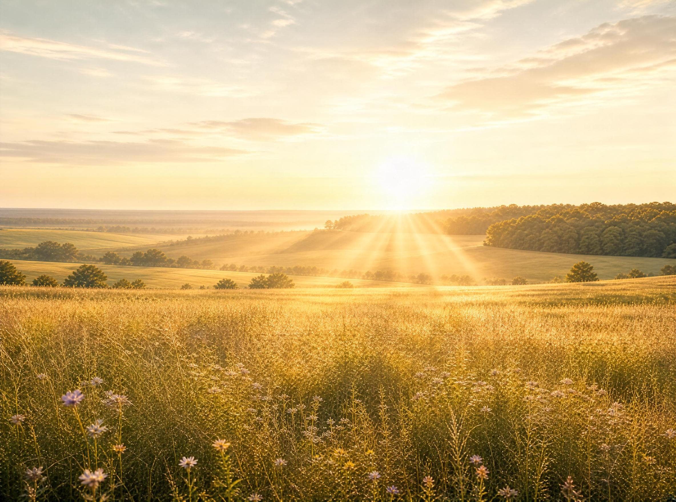 Sunrise Over Golden Fields