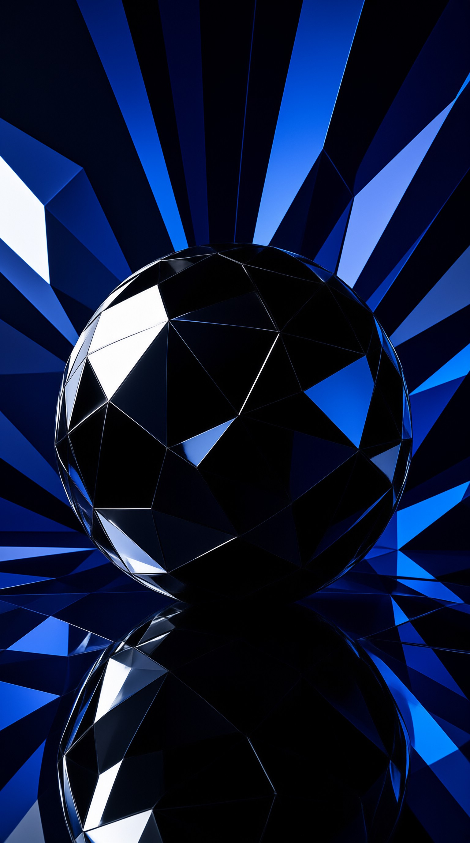 Abstract Blue Geometric Sphere