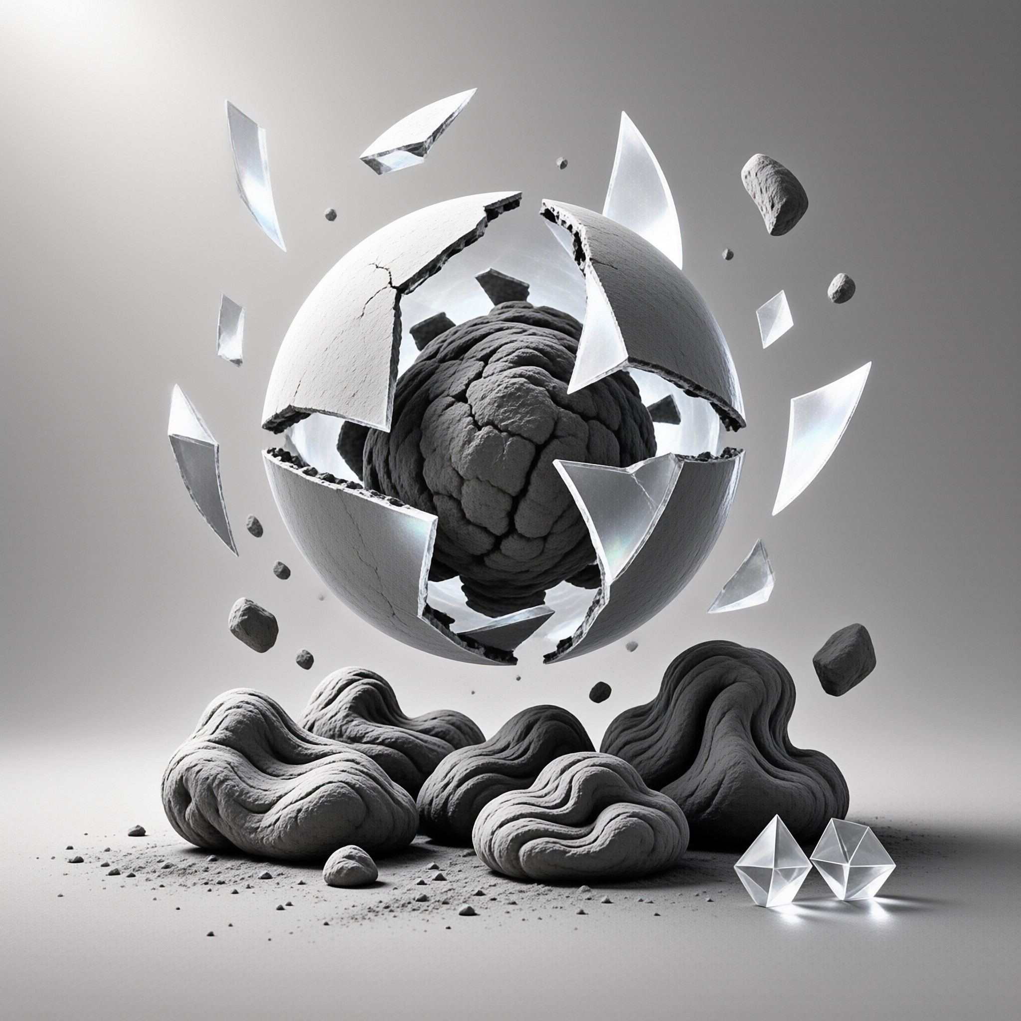 Exploding Sphere and Debris