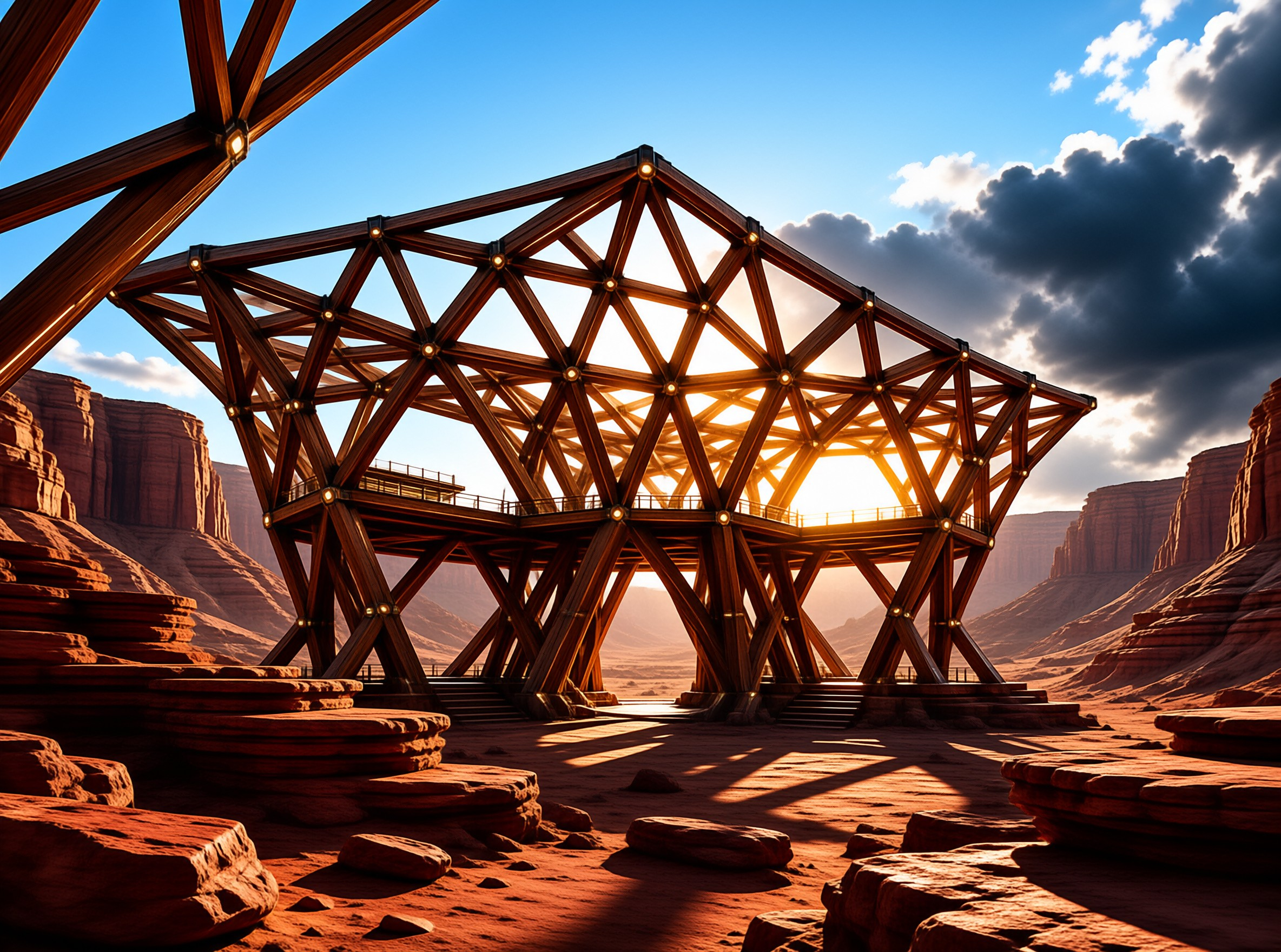Wooden Truss Dome in Desert