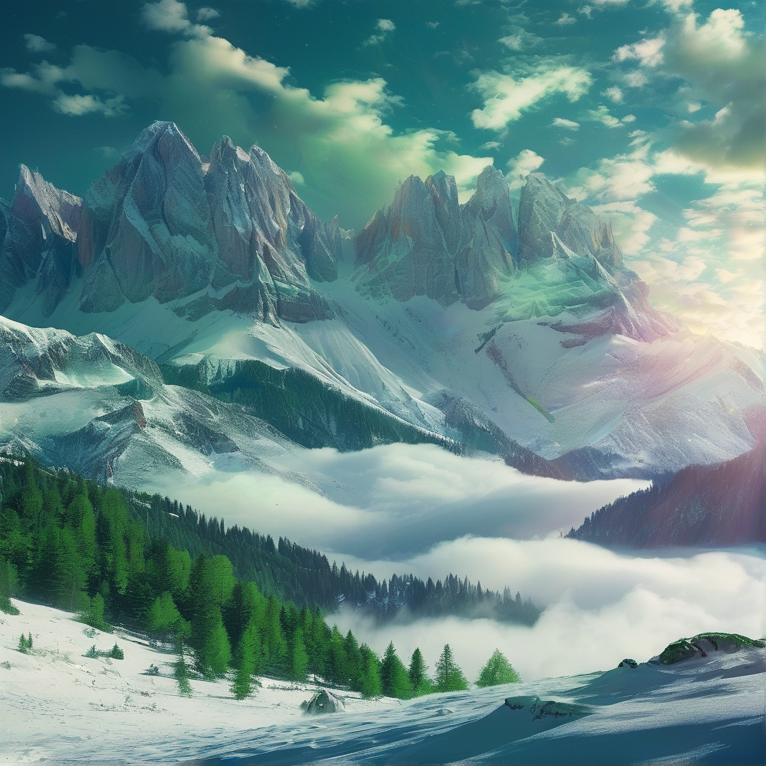 Snowy Alpine Cloudscape