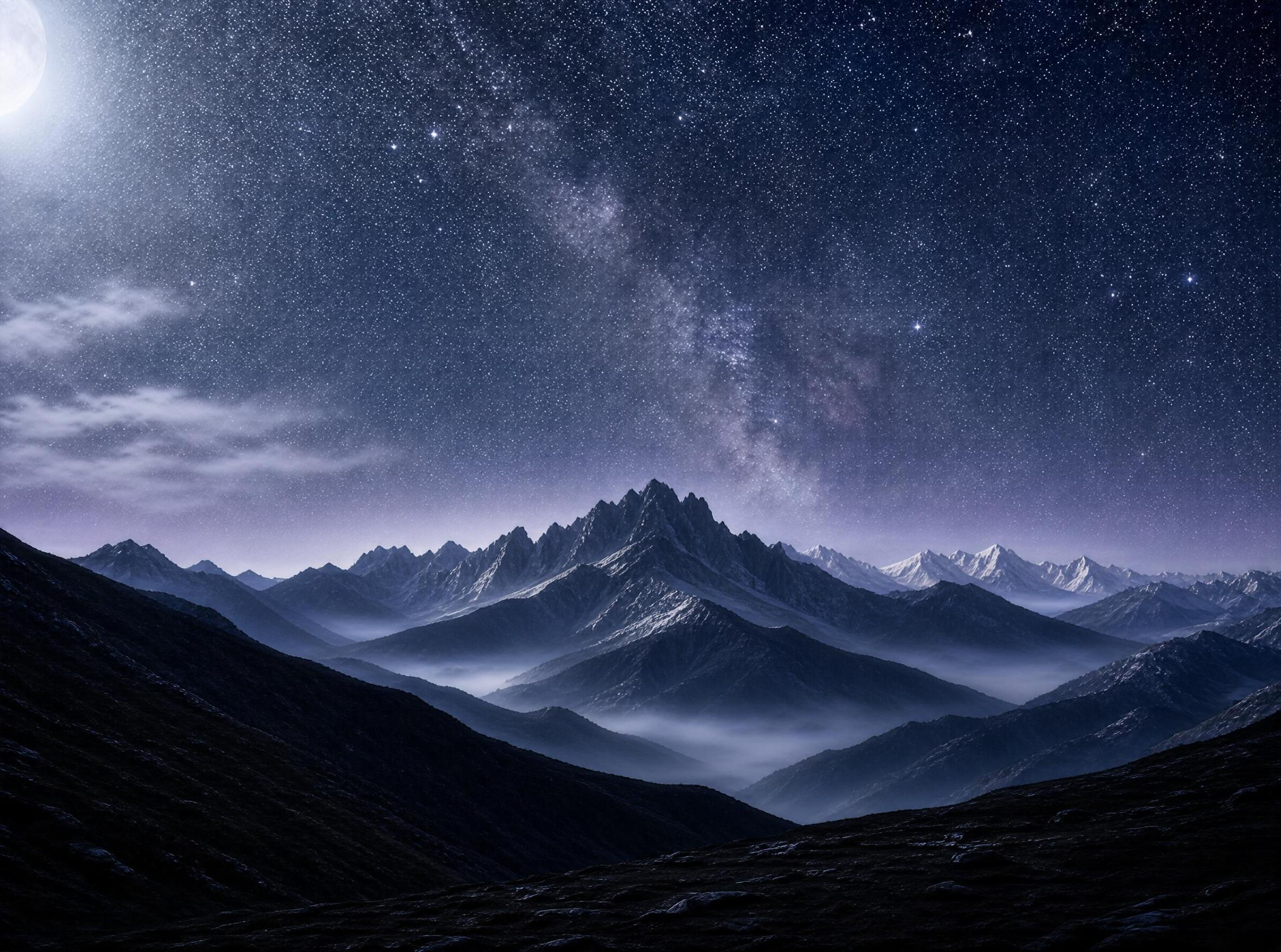 Starry Night Over Mountains