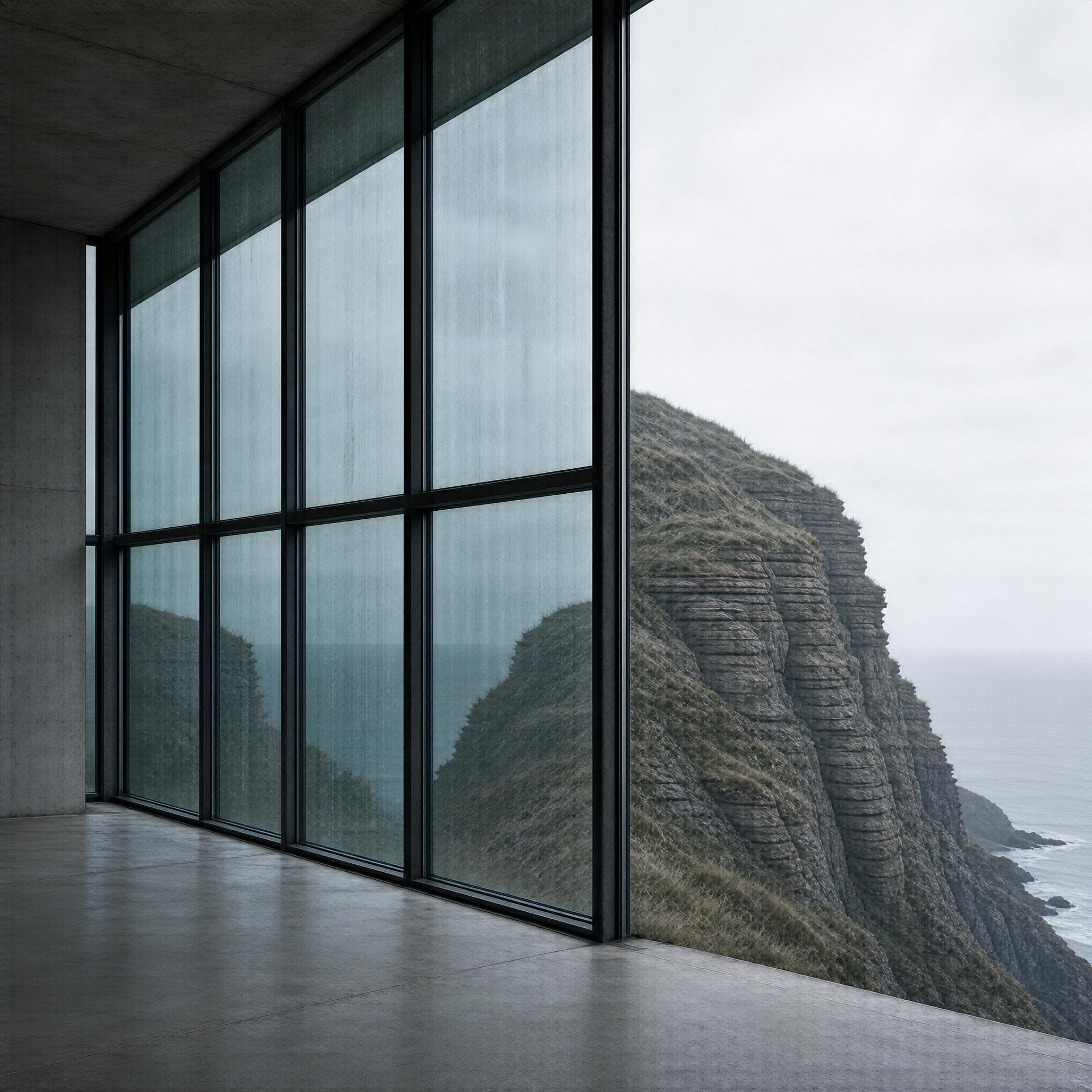 Glass Pavilion on Sea Cliff