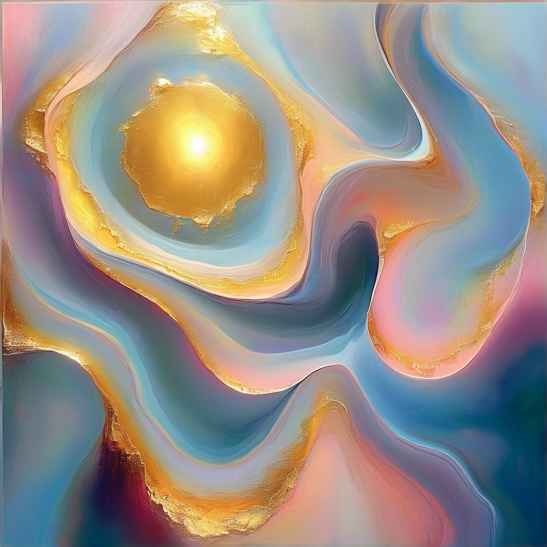 Abstract Flow with Golden Sun