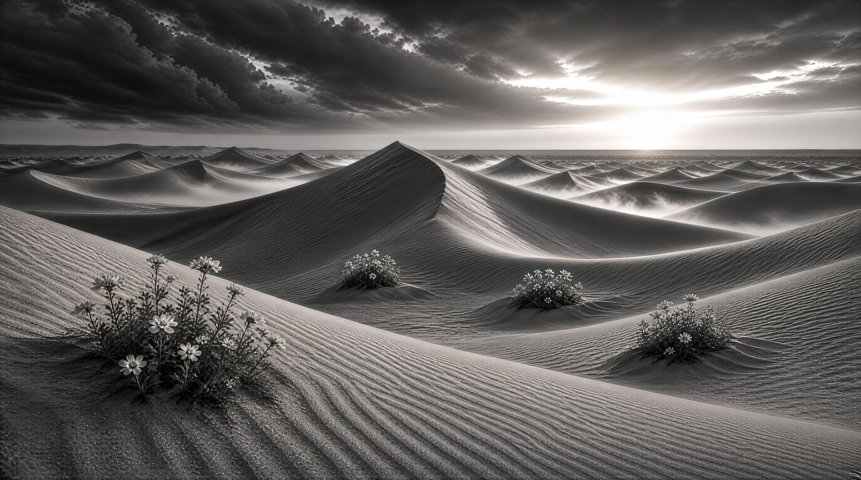 Desert Dunes and Wildflowers