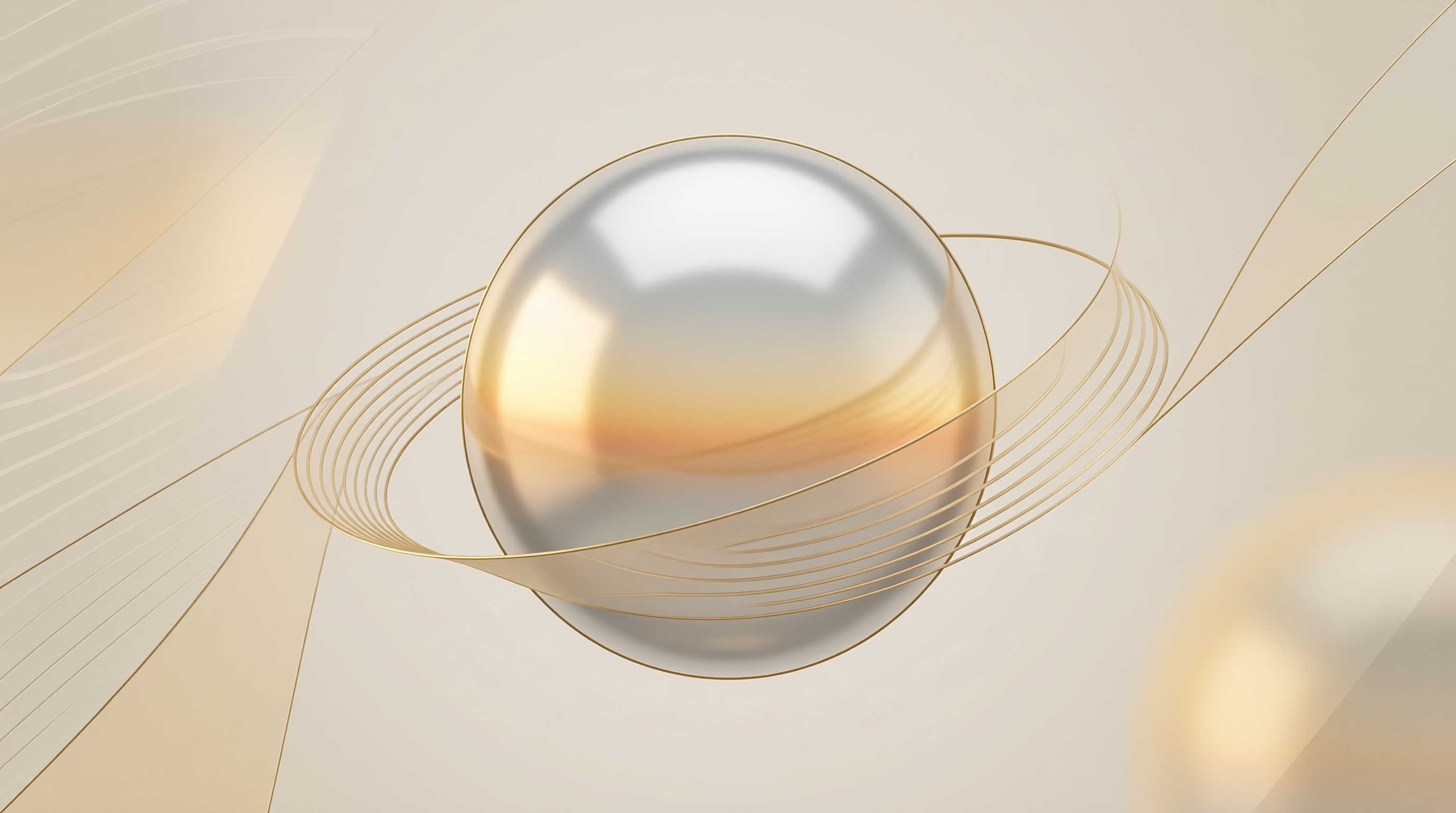 Metallic Sphere with Golden Rings