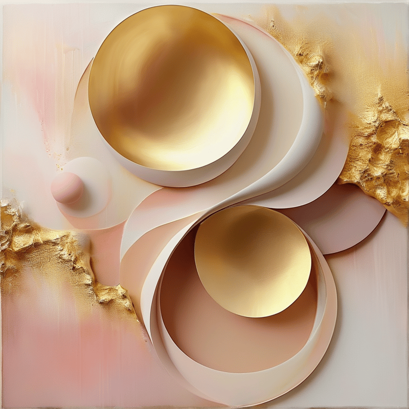 Abstract Gold and Pink Art