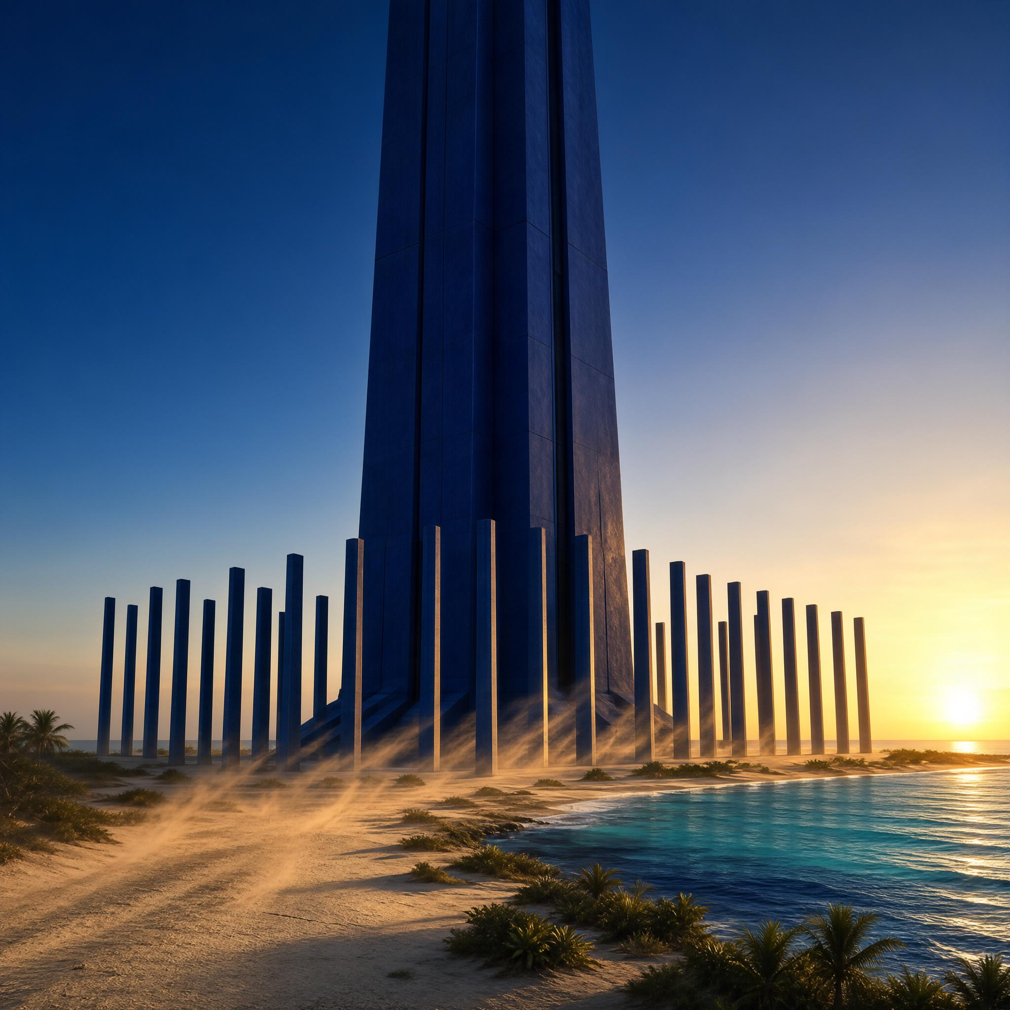 Futuristic Tower on Beach