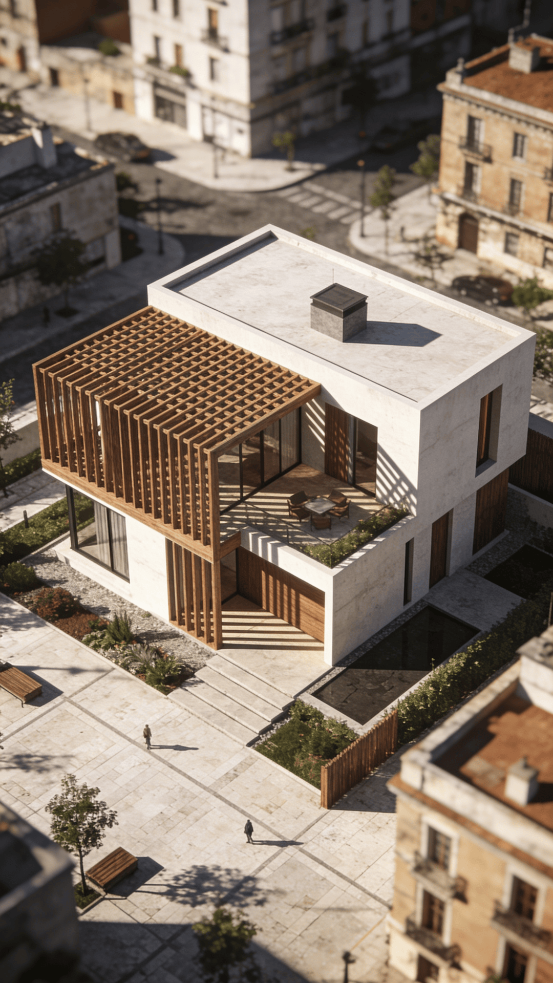Villa with Wooden Lattice — Urban Plaza