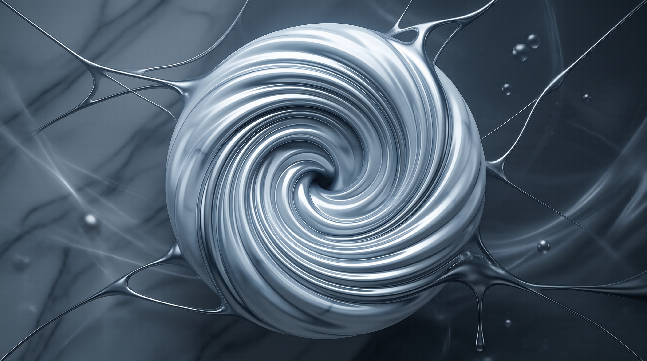 Abstract Silver Liquid Swirl