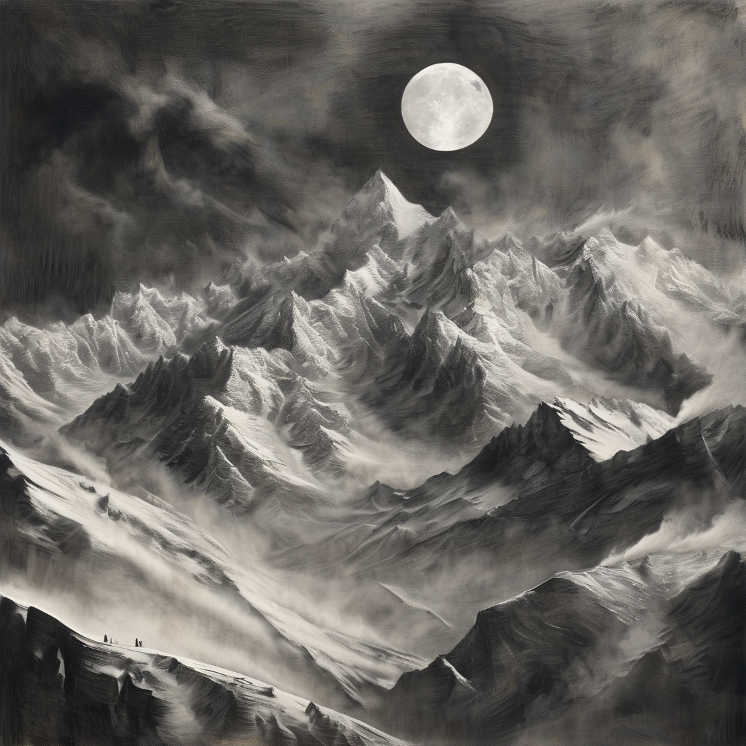 Moonlit Snowy Peaks