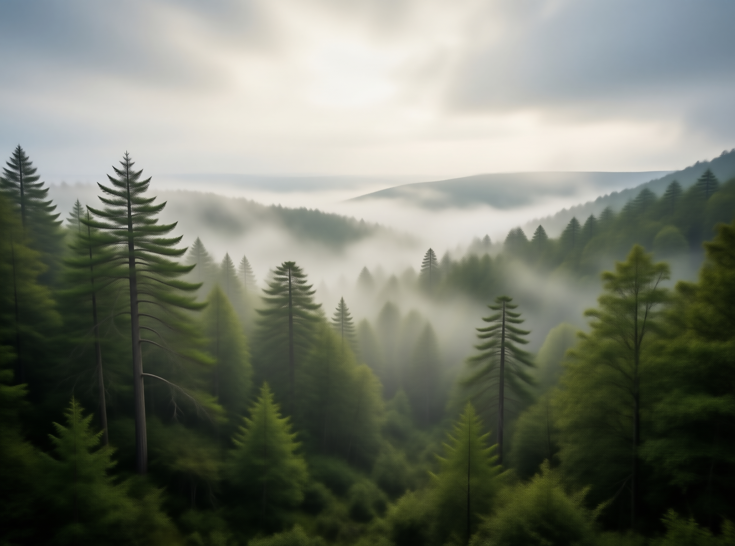 Serene Misty Forest