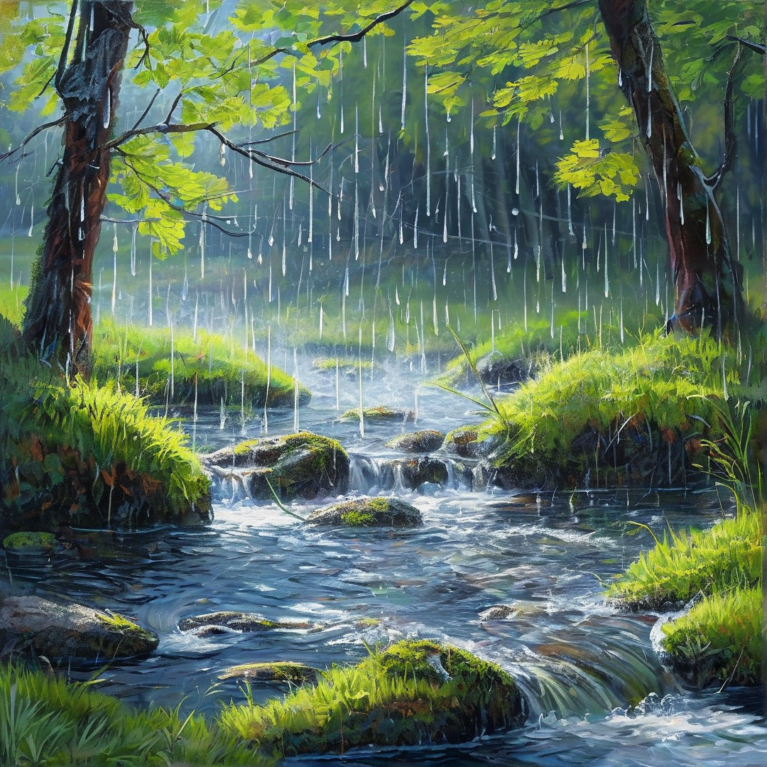 Rainy Forest Stream