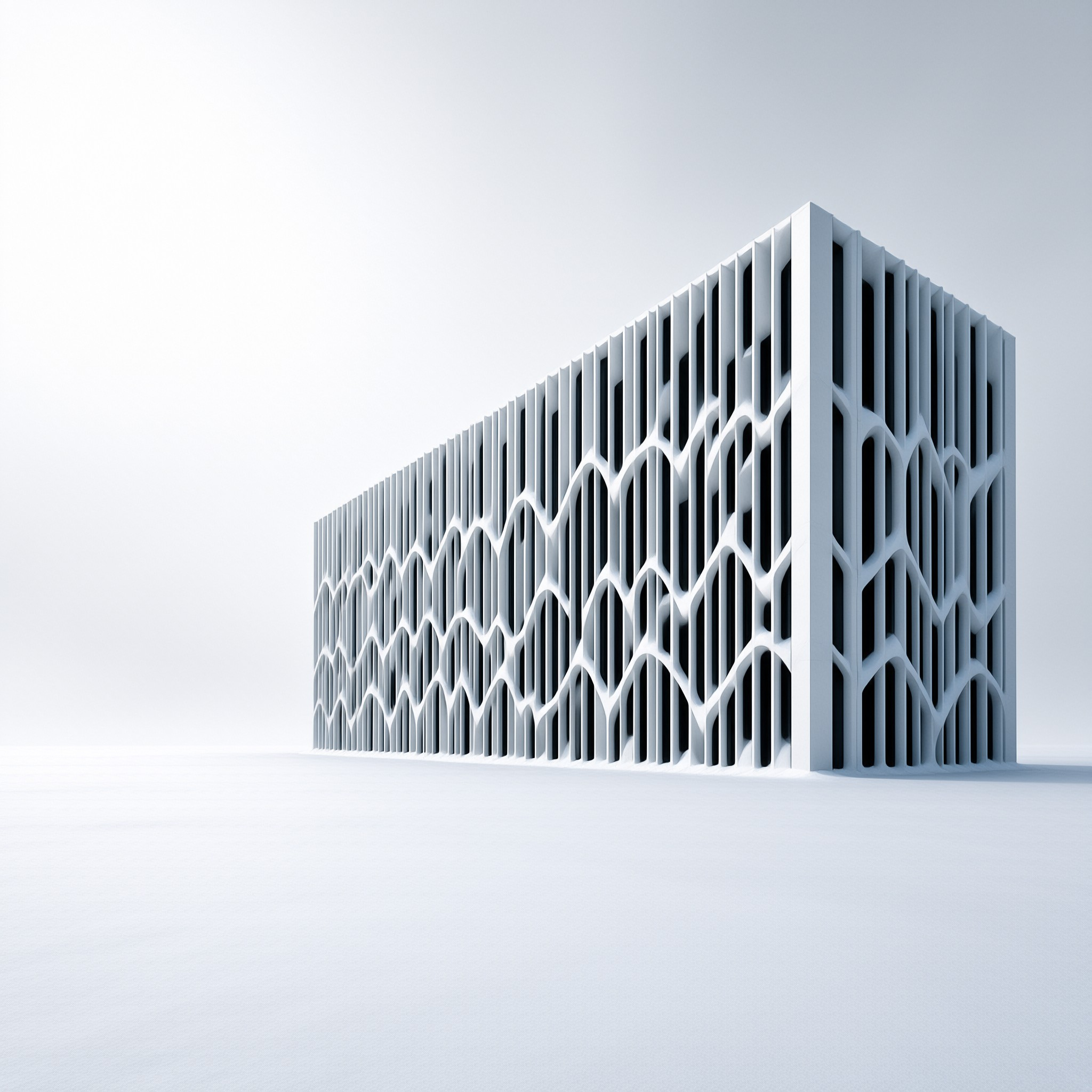 Modern White Geometric Structure