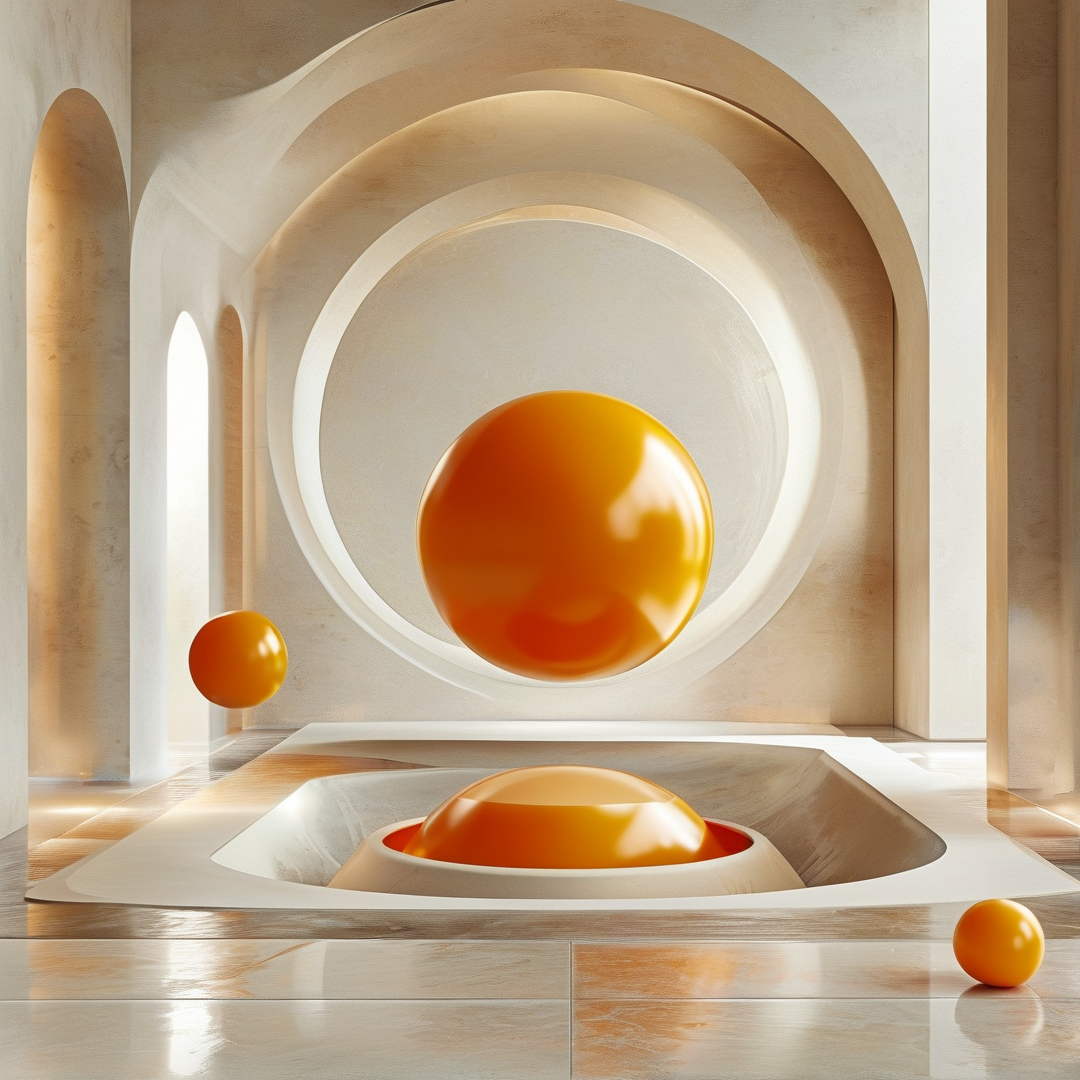 Minimalist Orange Sphere Art