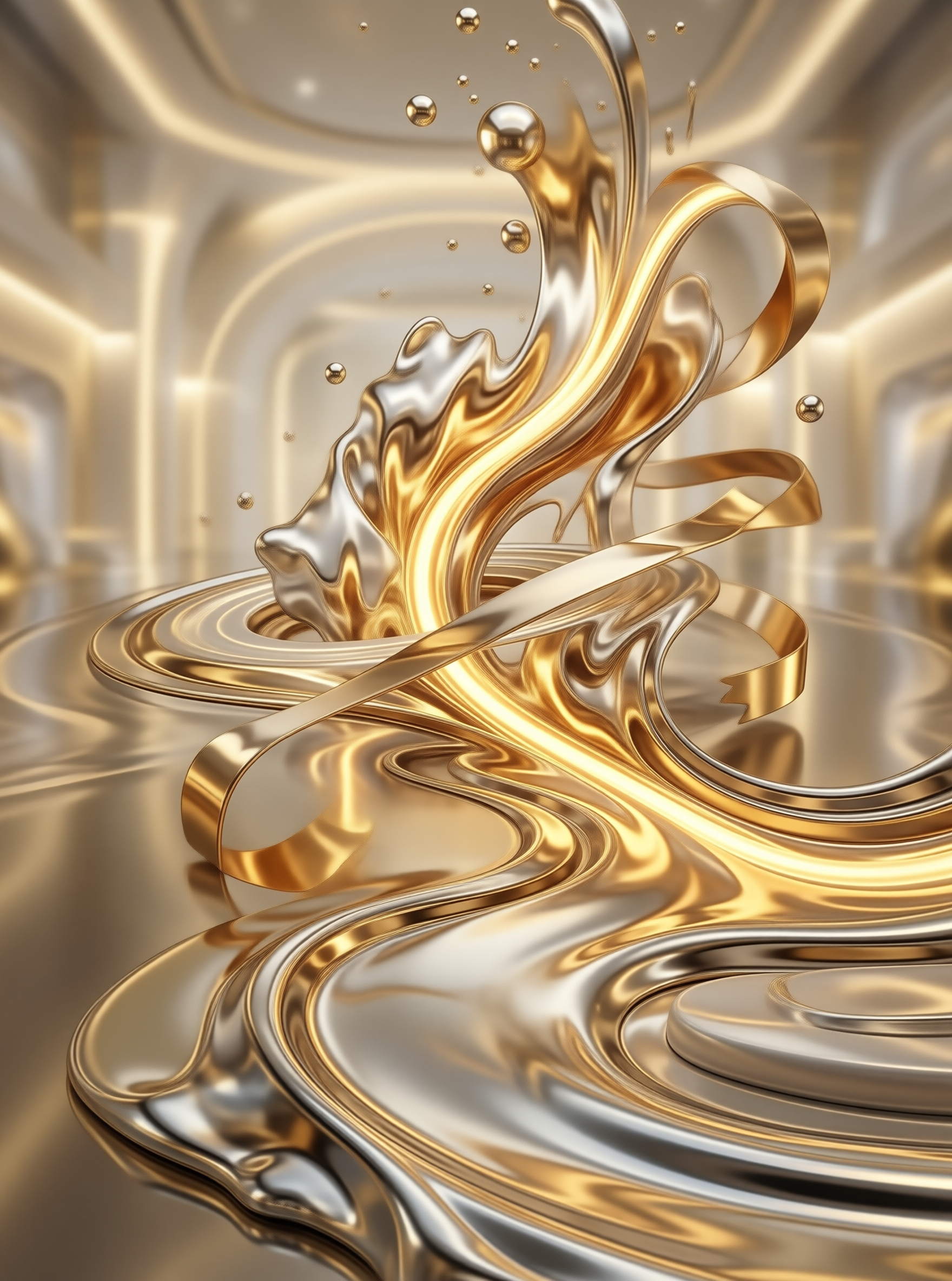 Golden Liquid Splash