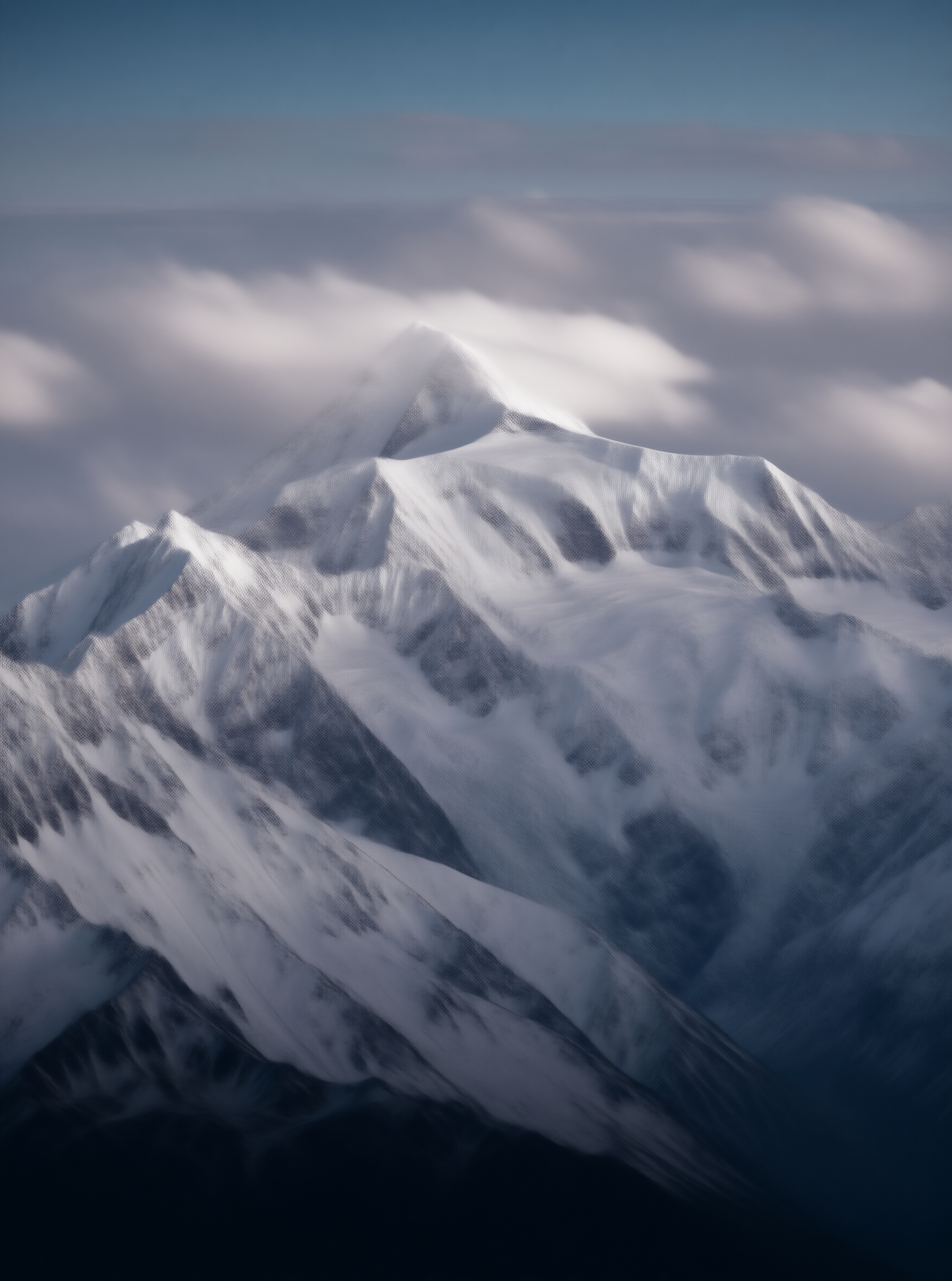 Snowy Peak Above Clouds