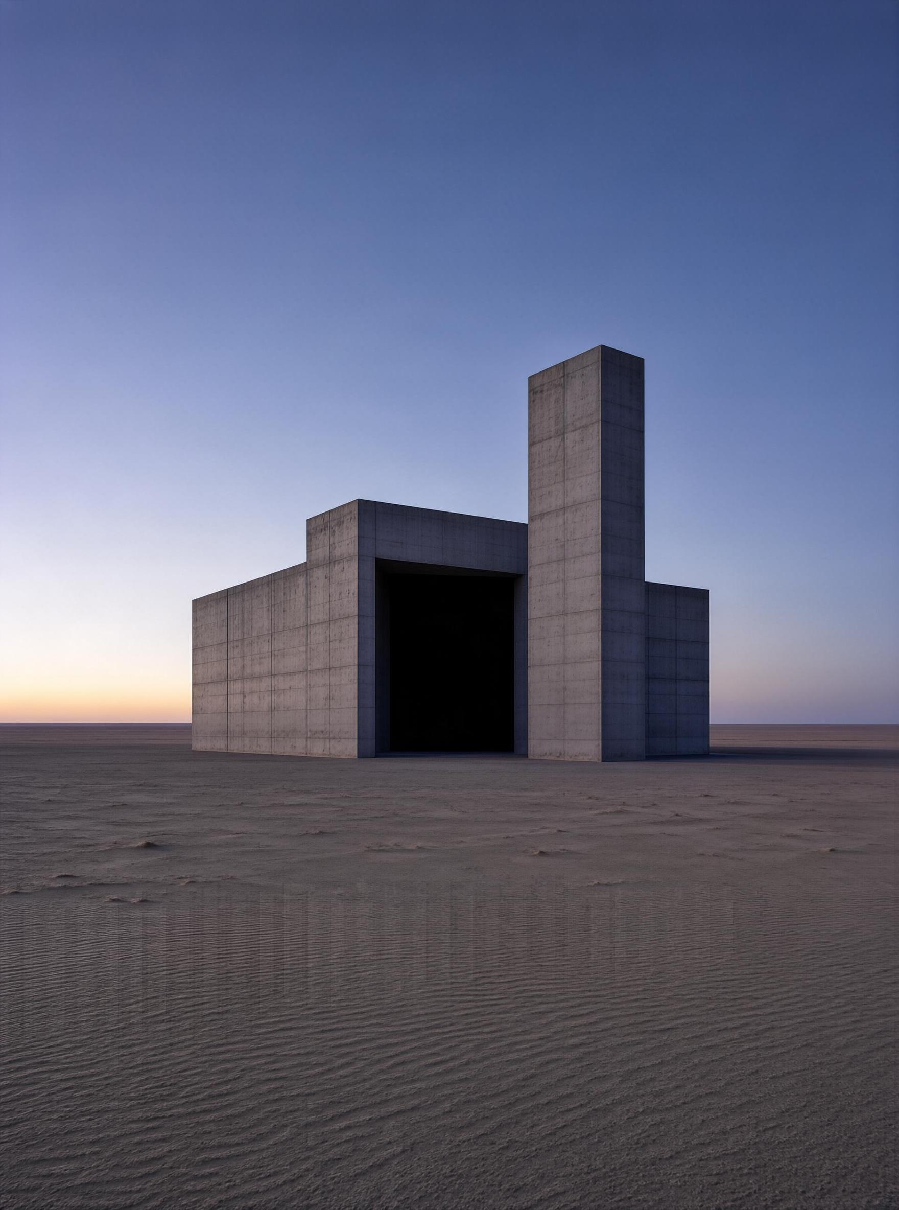 Concrete Monolith in Desert