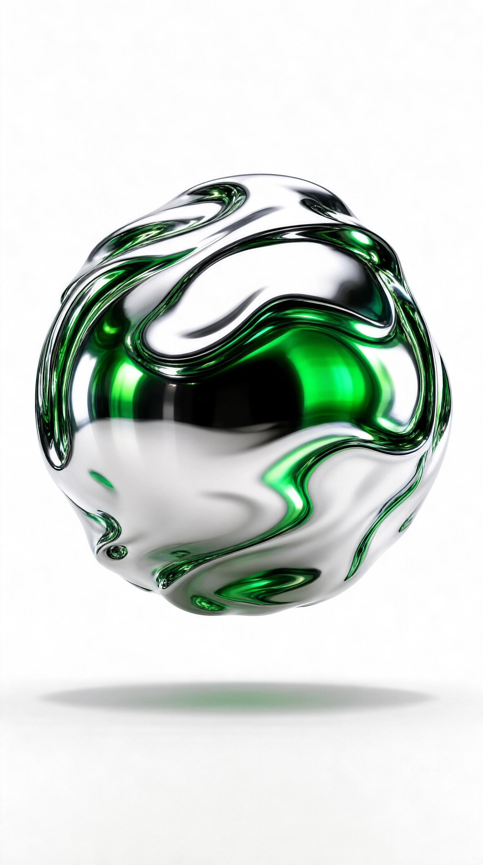 Shiny Green Liquid Sphere