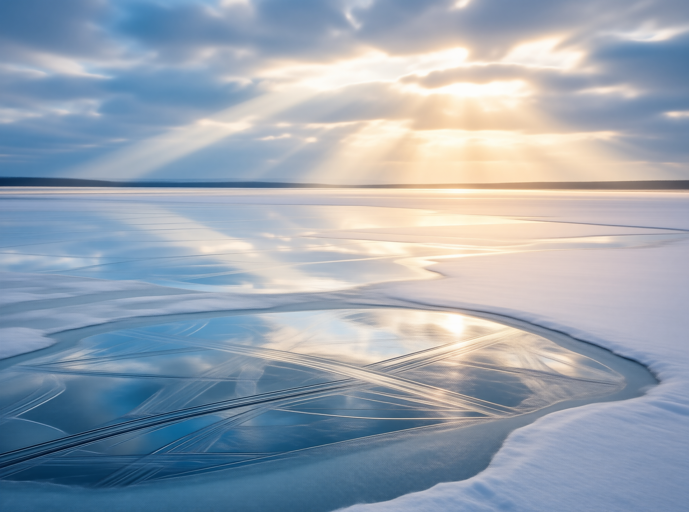 Frozen Lake Reflections