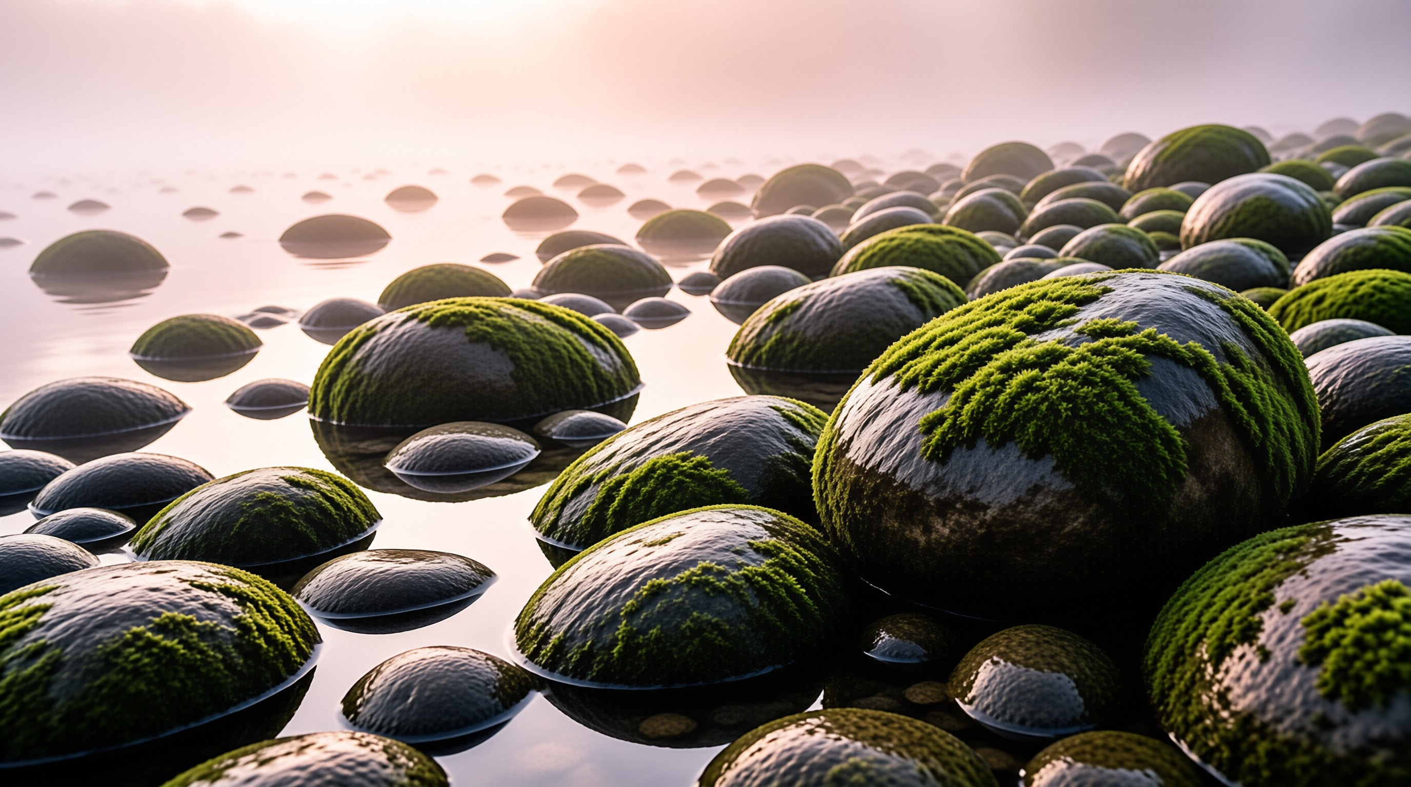 Mossy Stones in Golden Light