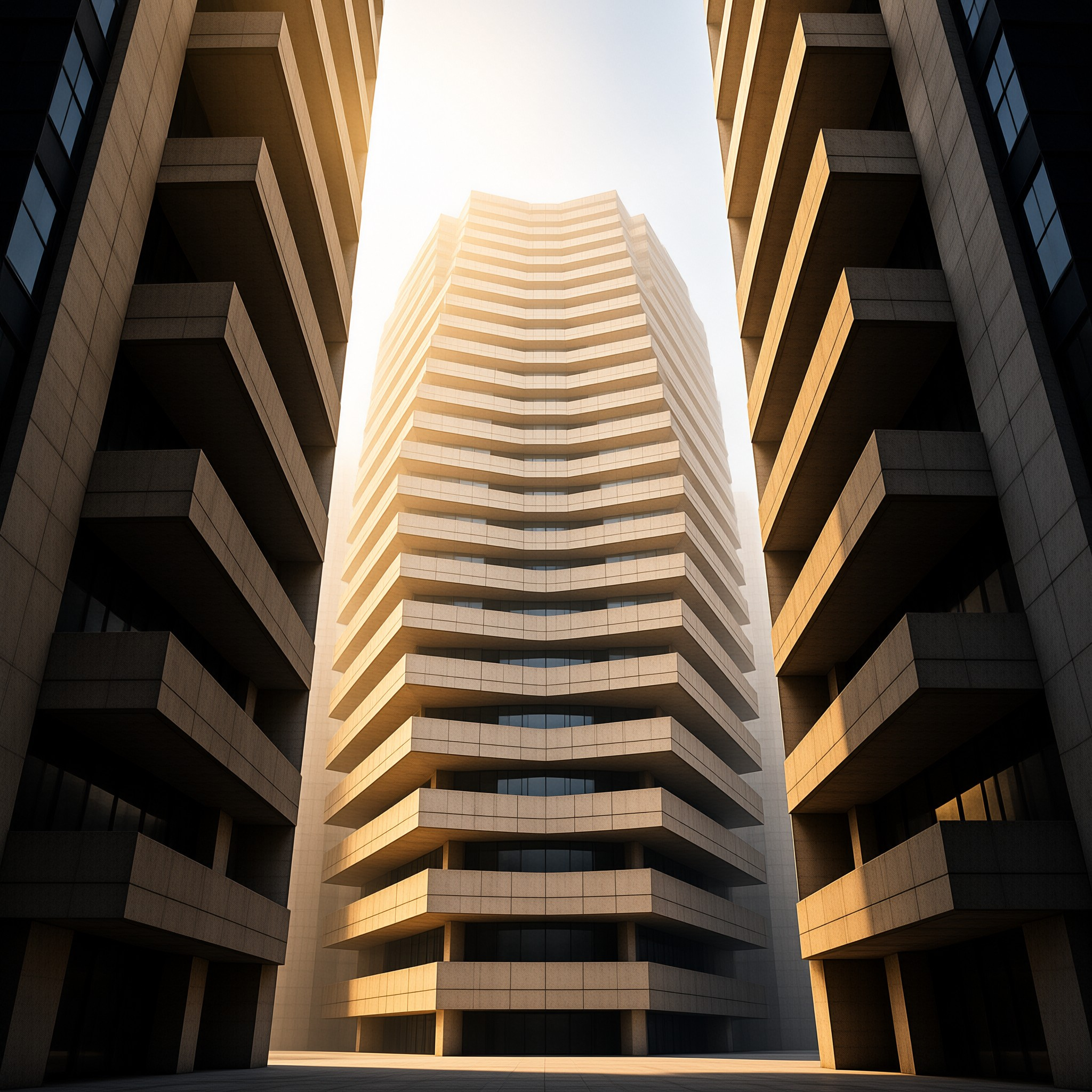 Modern Skyscrapers Low Angle