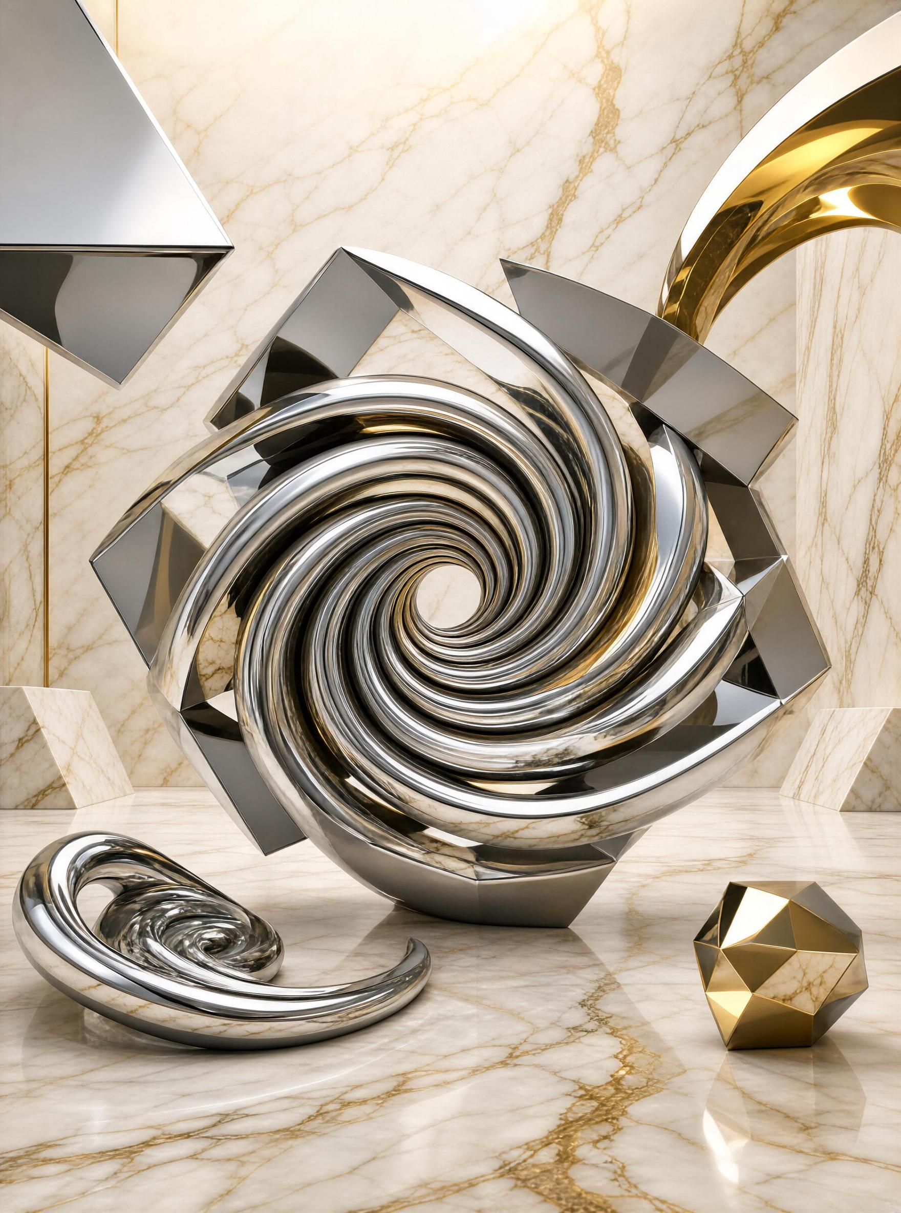 Abstract Metallic Sculptures