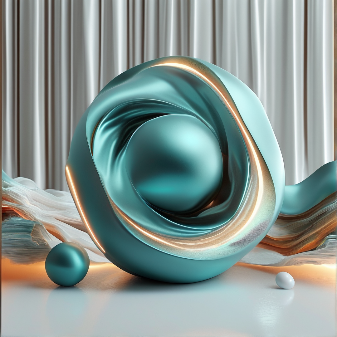 Abstract Teal Sculpture