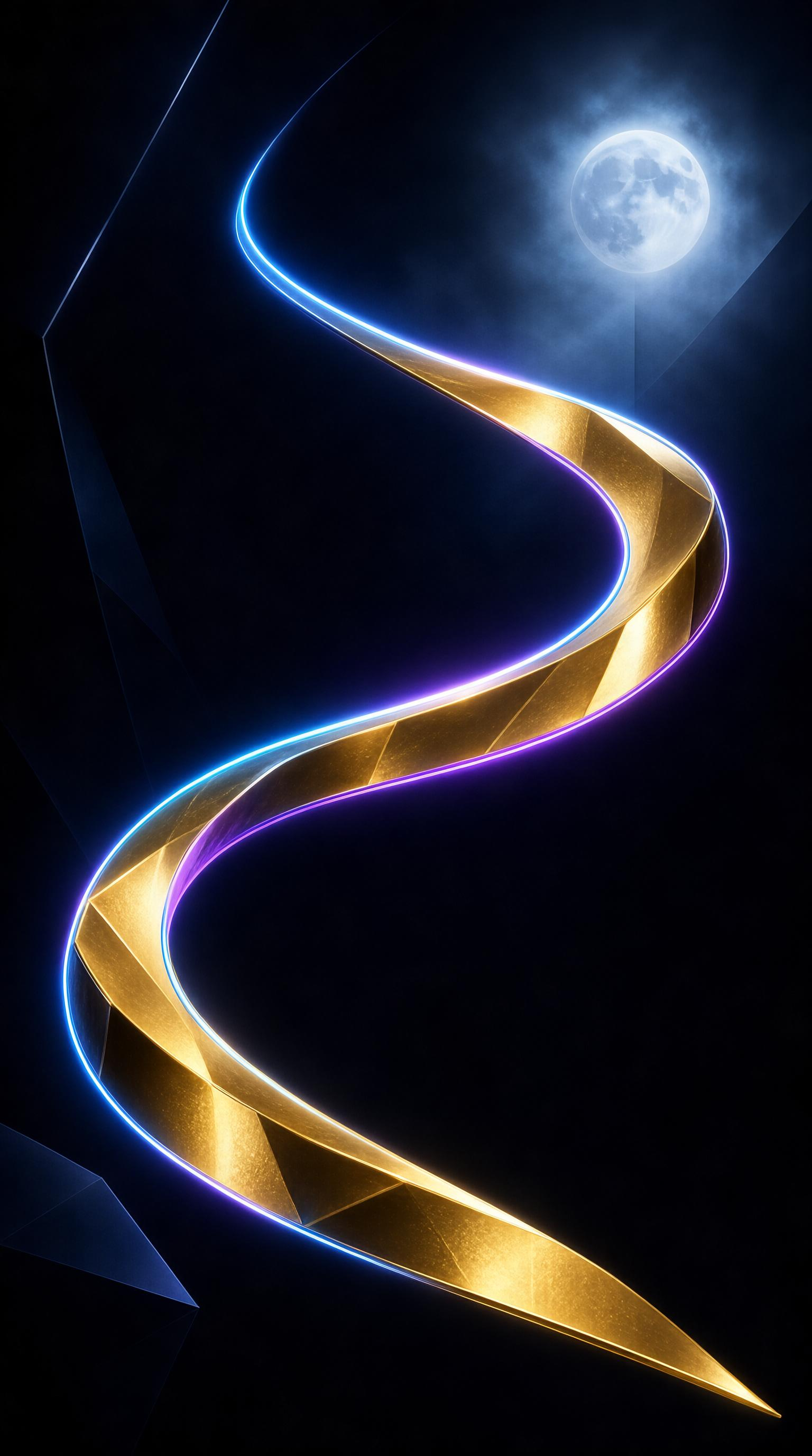 Golden Spiral with Moon