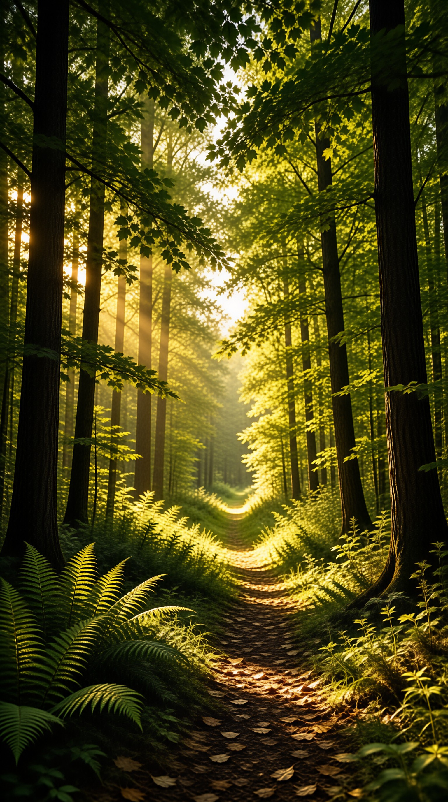 Sunlit Forest Path