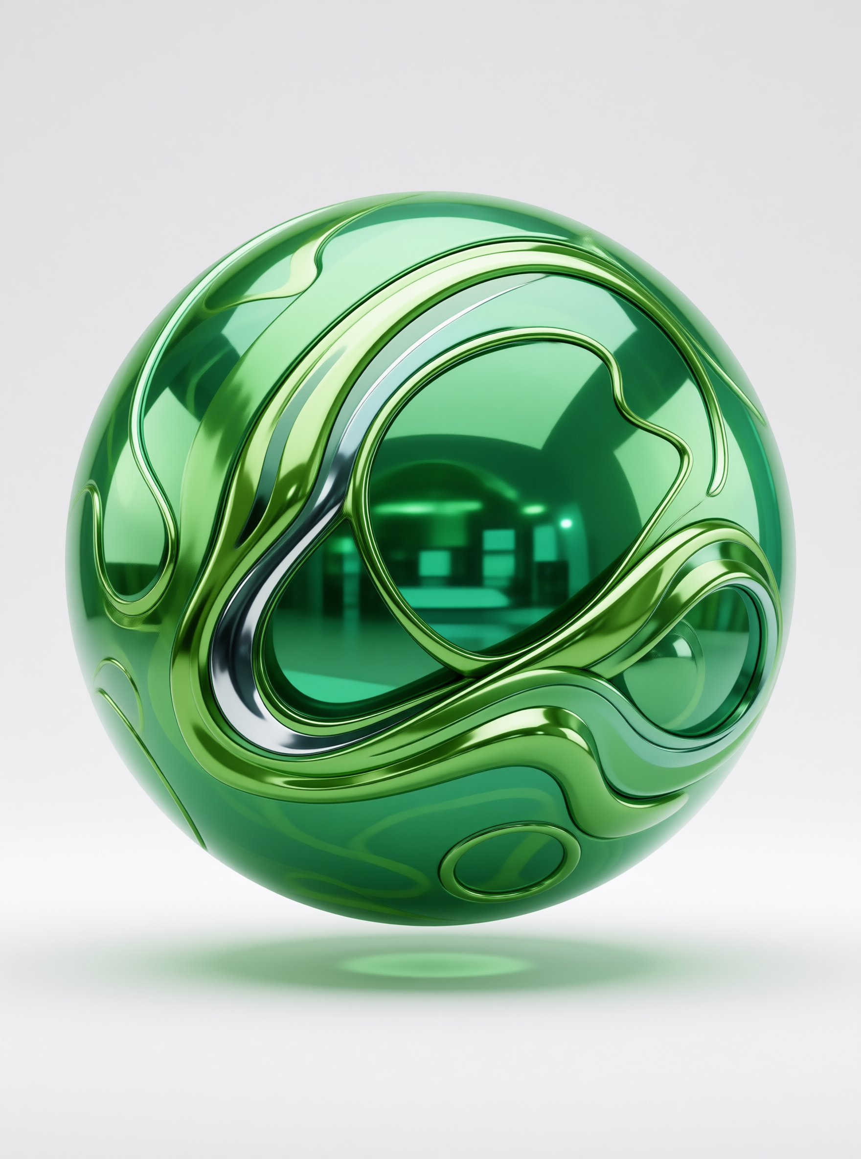 Green Glossy Abstract Sphere