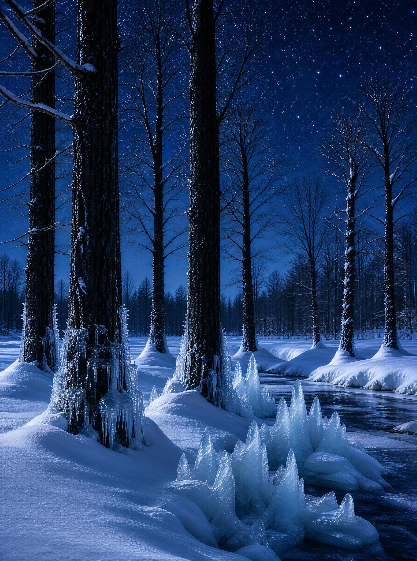 Starry Winter Forest