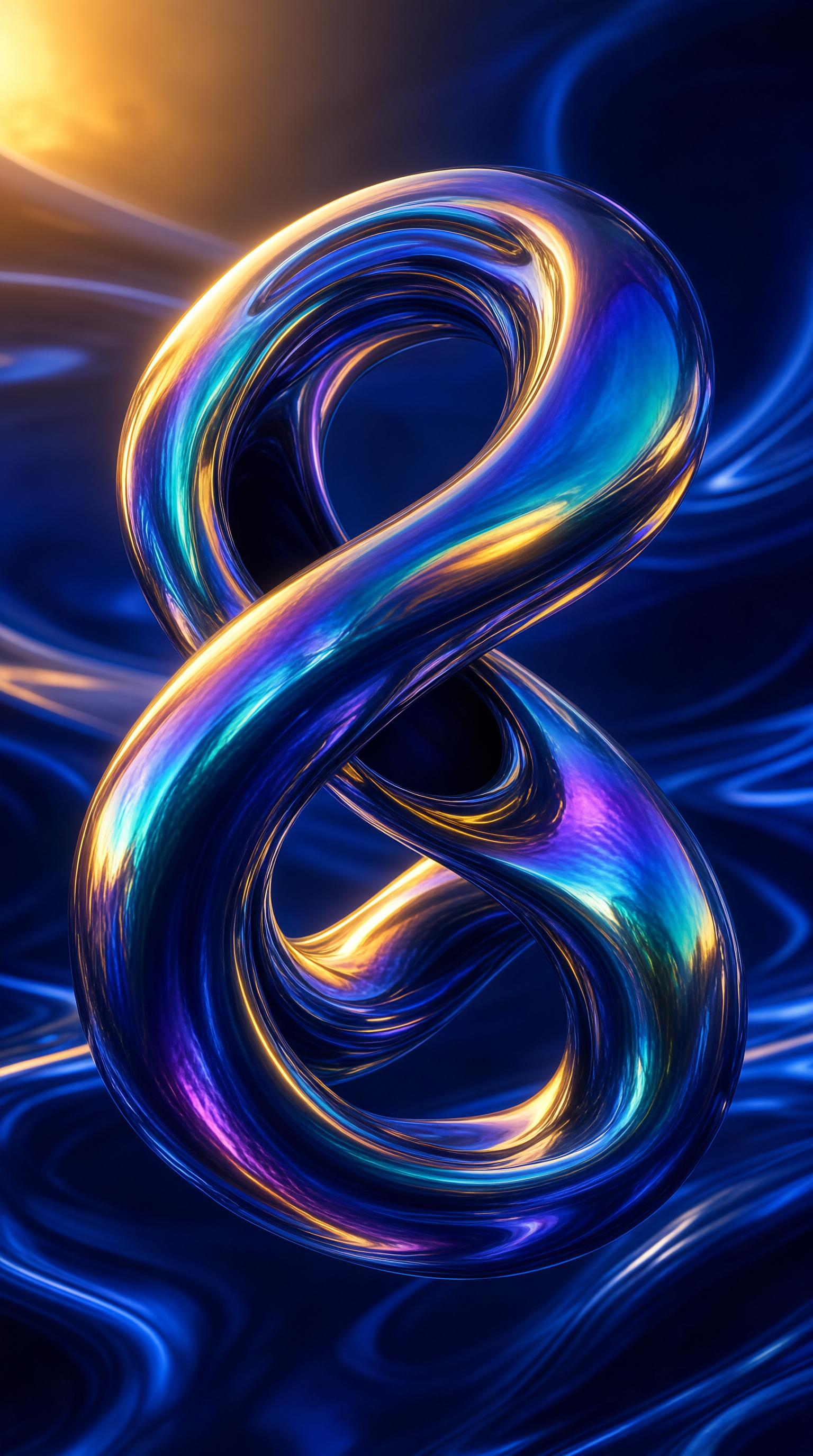 Iridescent Liquid Metal Eight