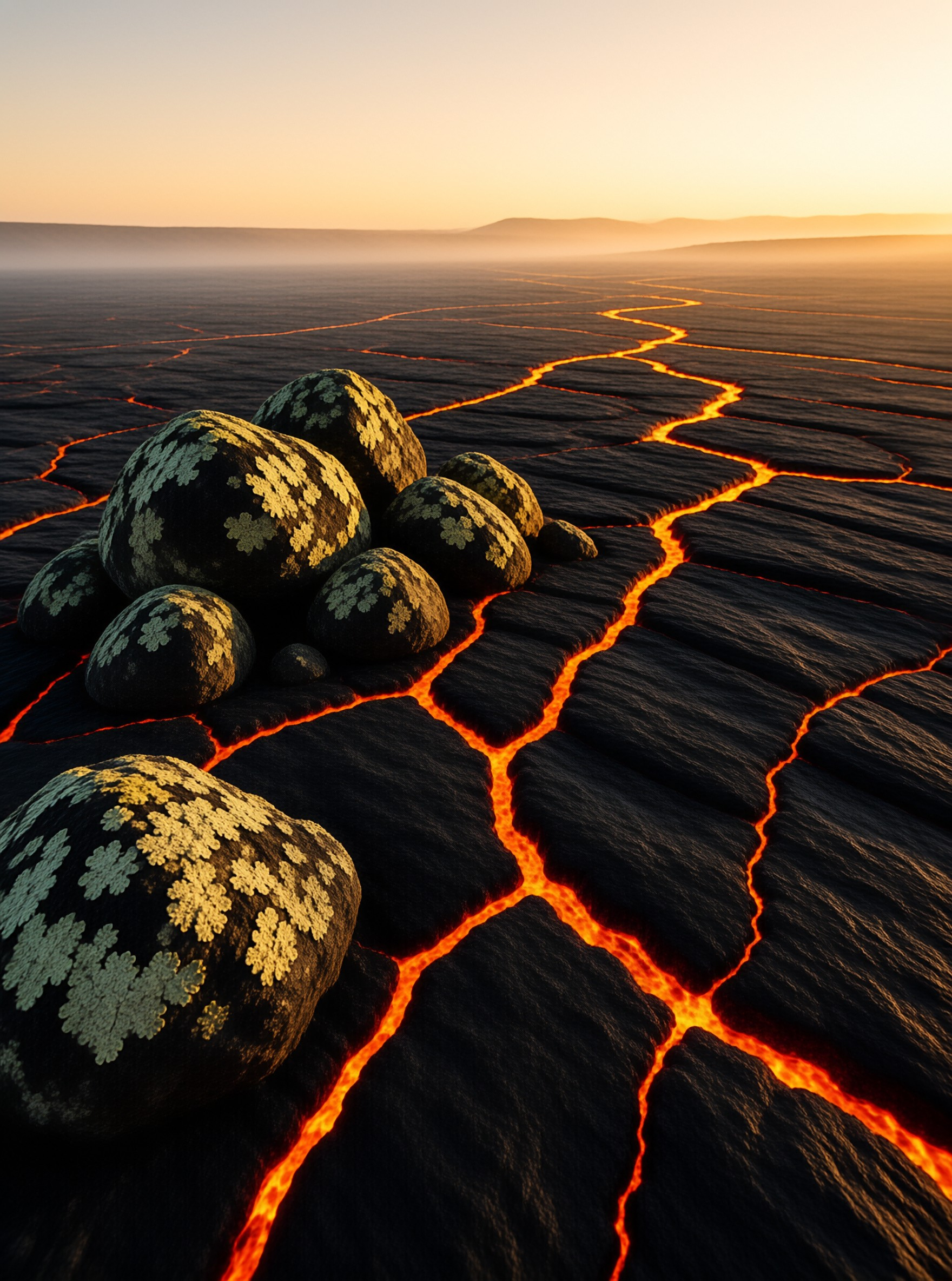 Glowing Cracks and Stones