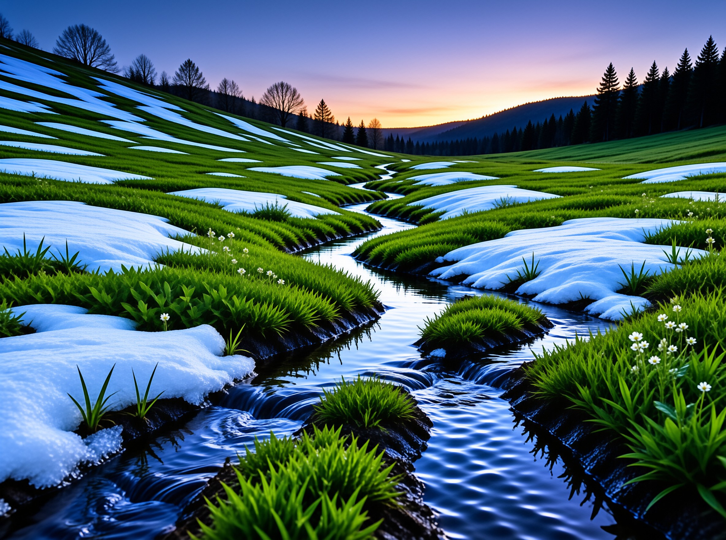 Spring Stream in Valley