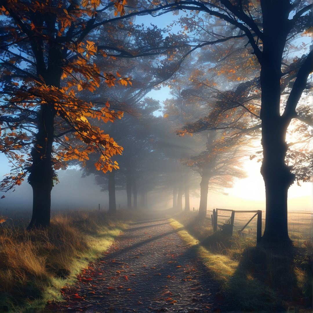 Aurora Autumn Valley Landscape