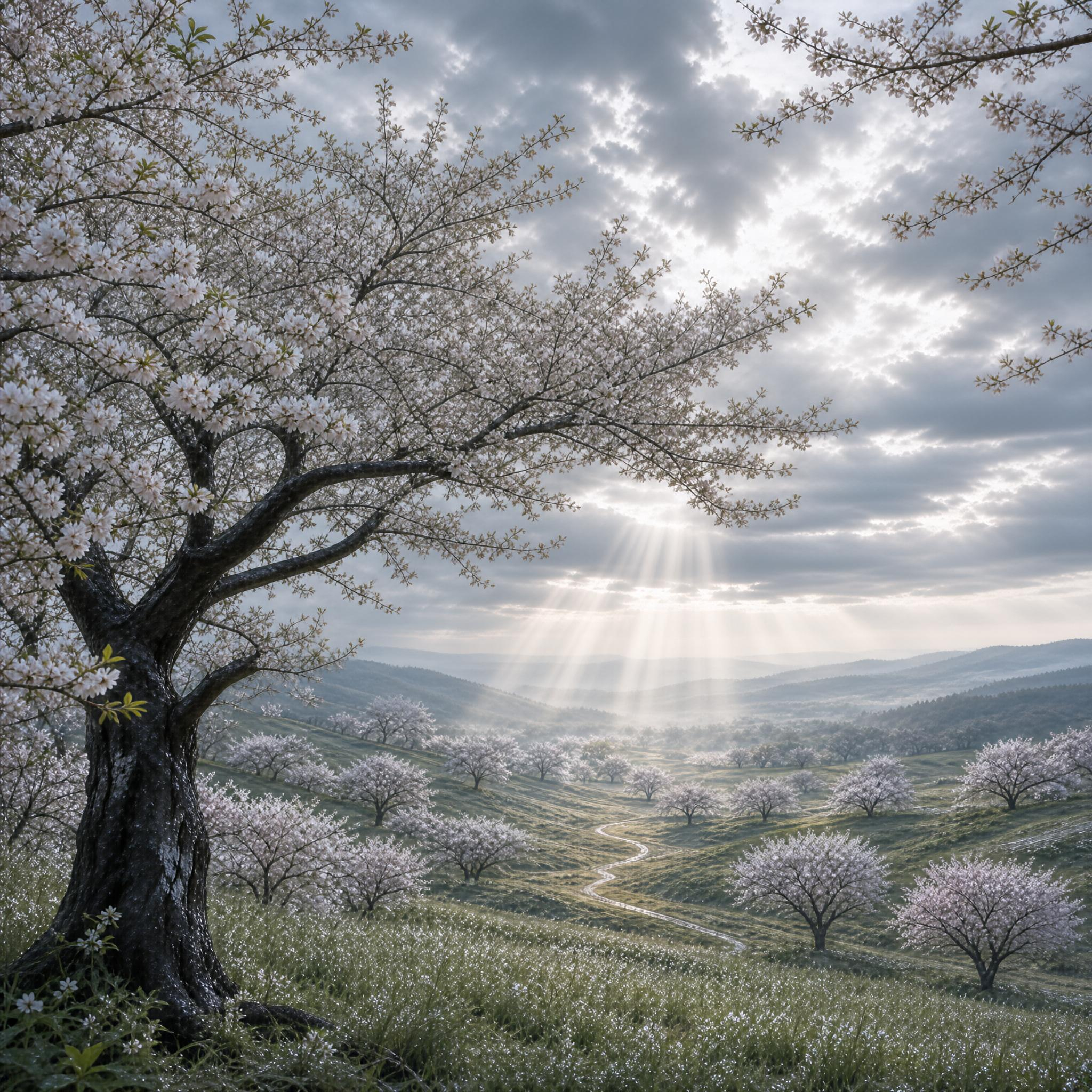 Cherry Blossom Valley Sunrise