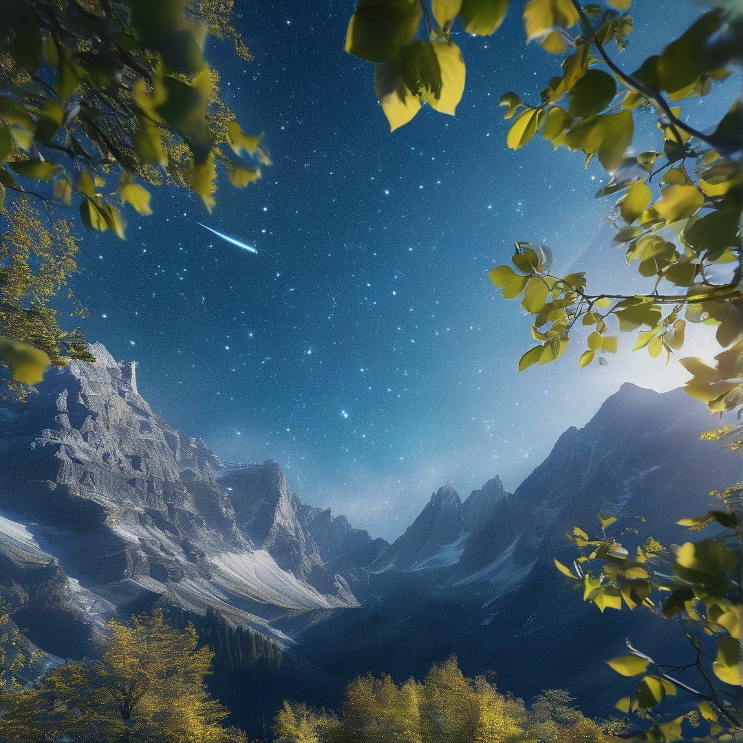 Starry Night Over Mountains