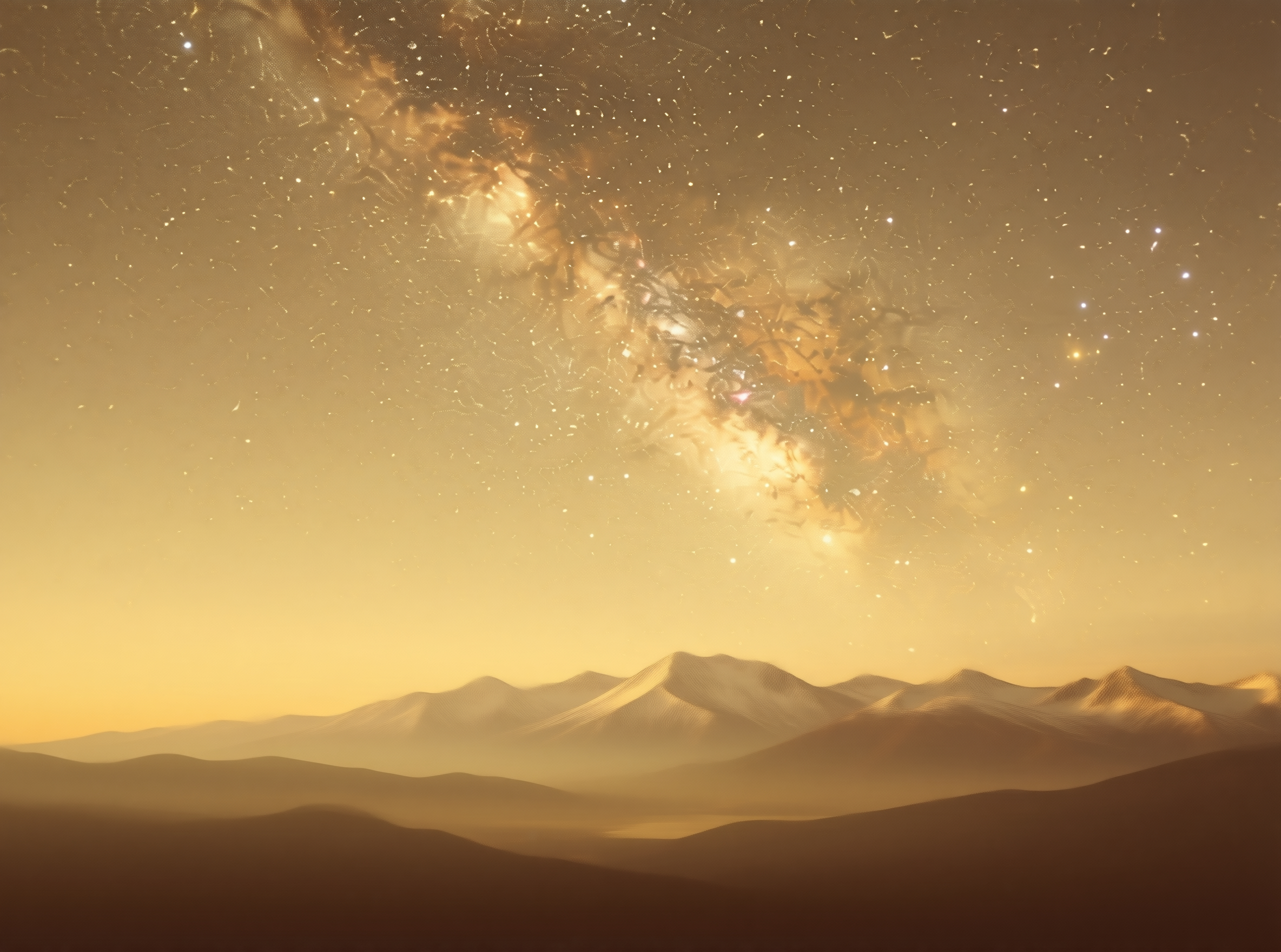 Golden Milky Way Landscape