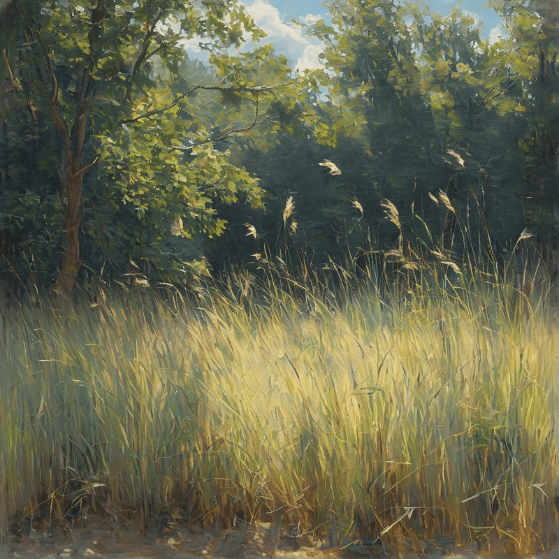 Sunlit Grassland Landscape