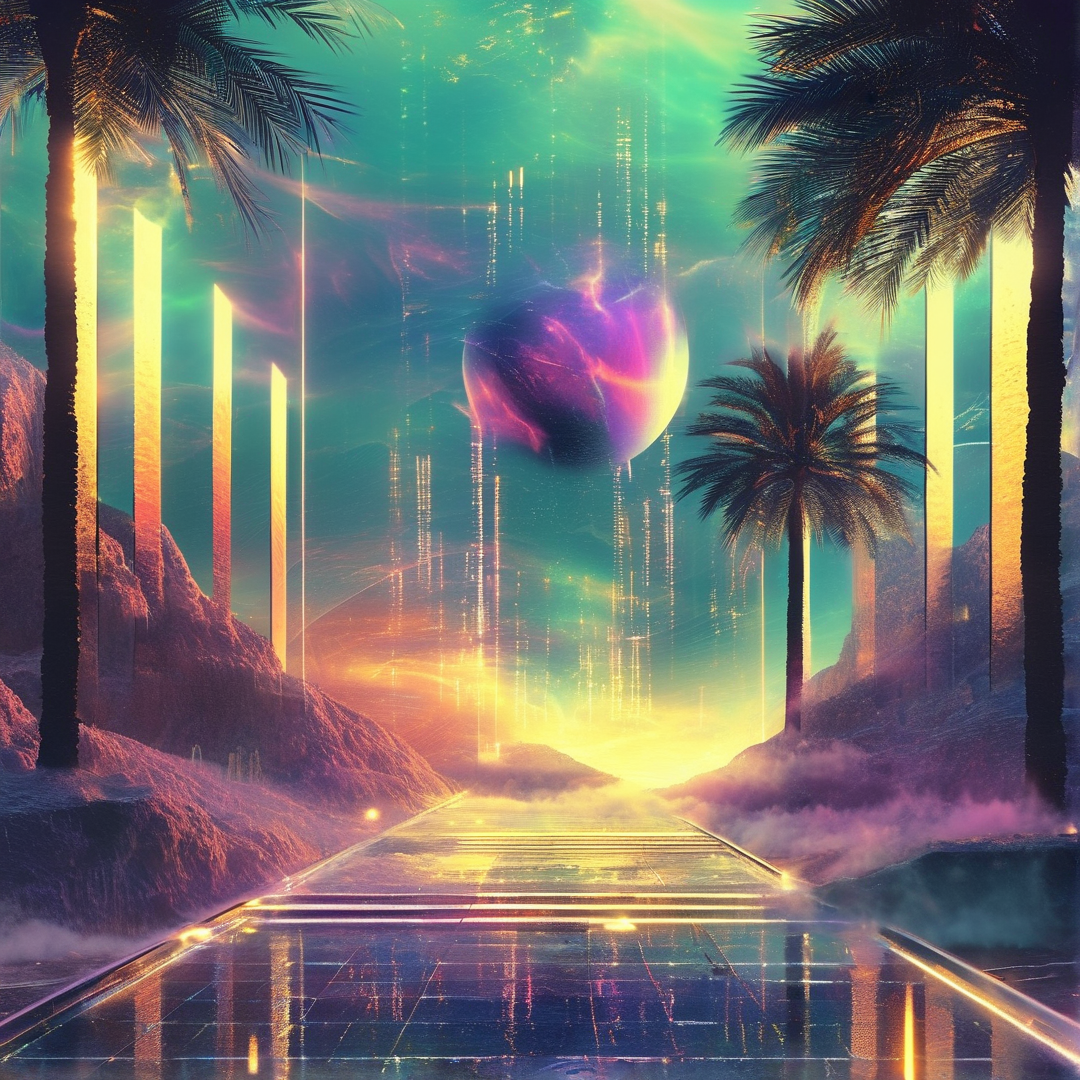 Neon Palm Sunset