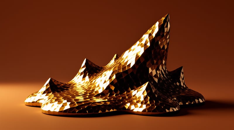 Golden Low-Poly Sculpture
