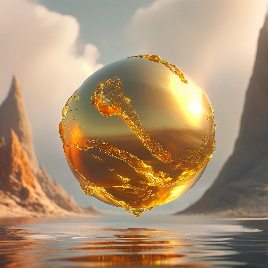 Floating Golden Sphere