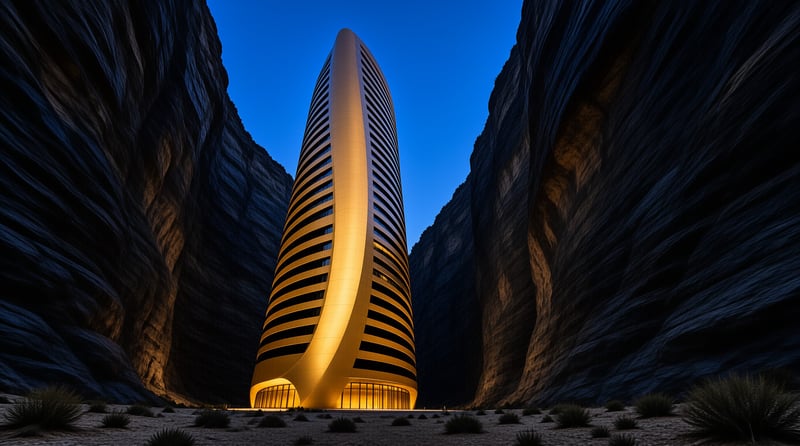 Futuristic Golden Tower