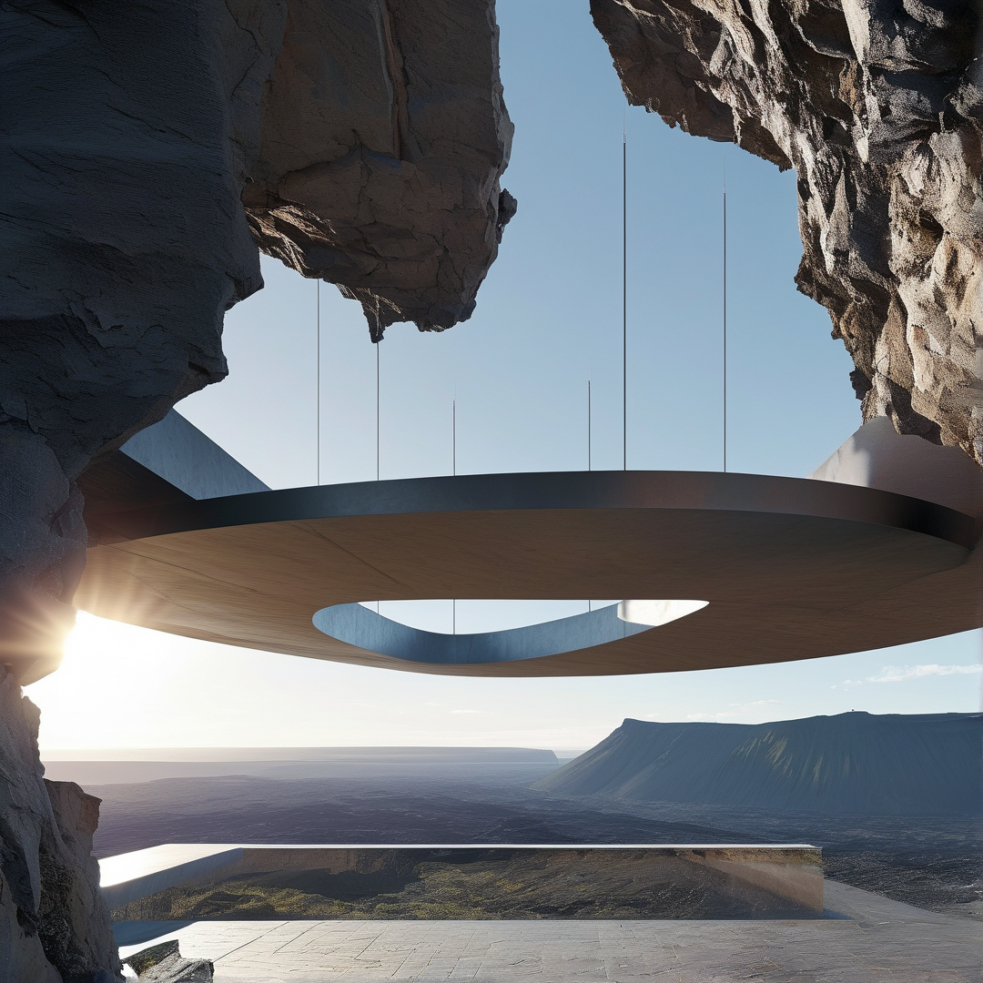 Suspended Futuristic Platform