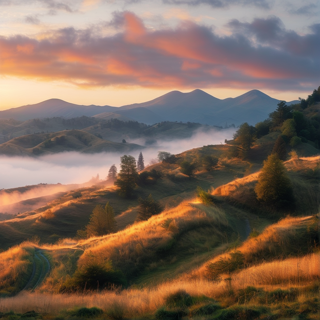 Rolling Hills at Sunrise
