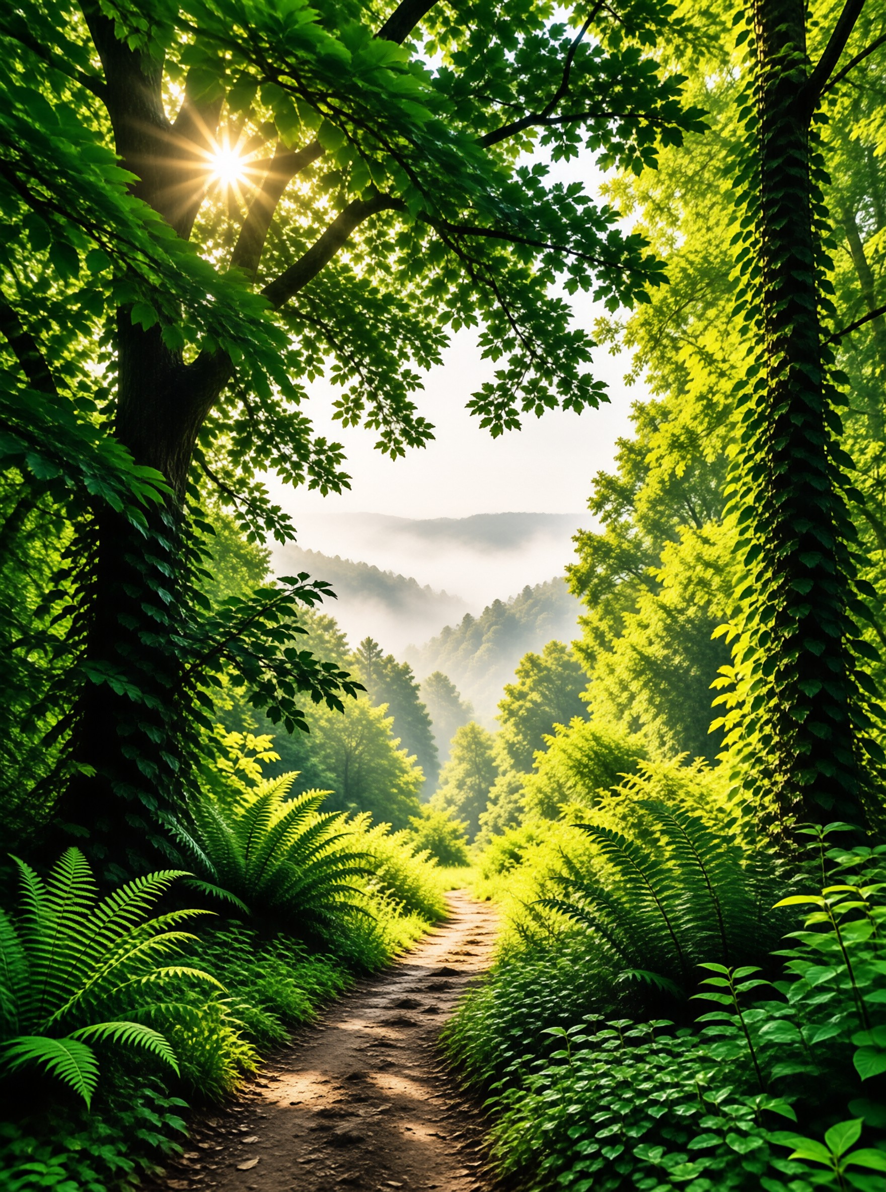 Sunlit Forest Path Landscape