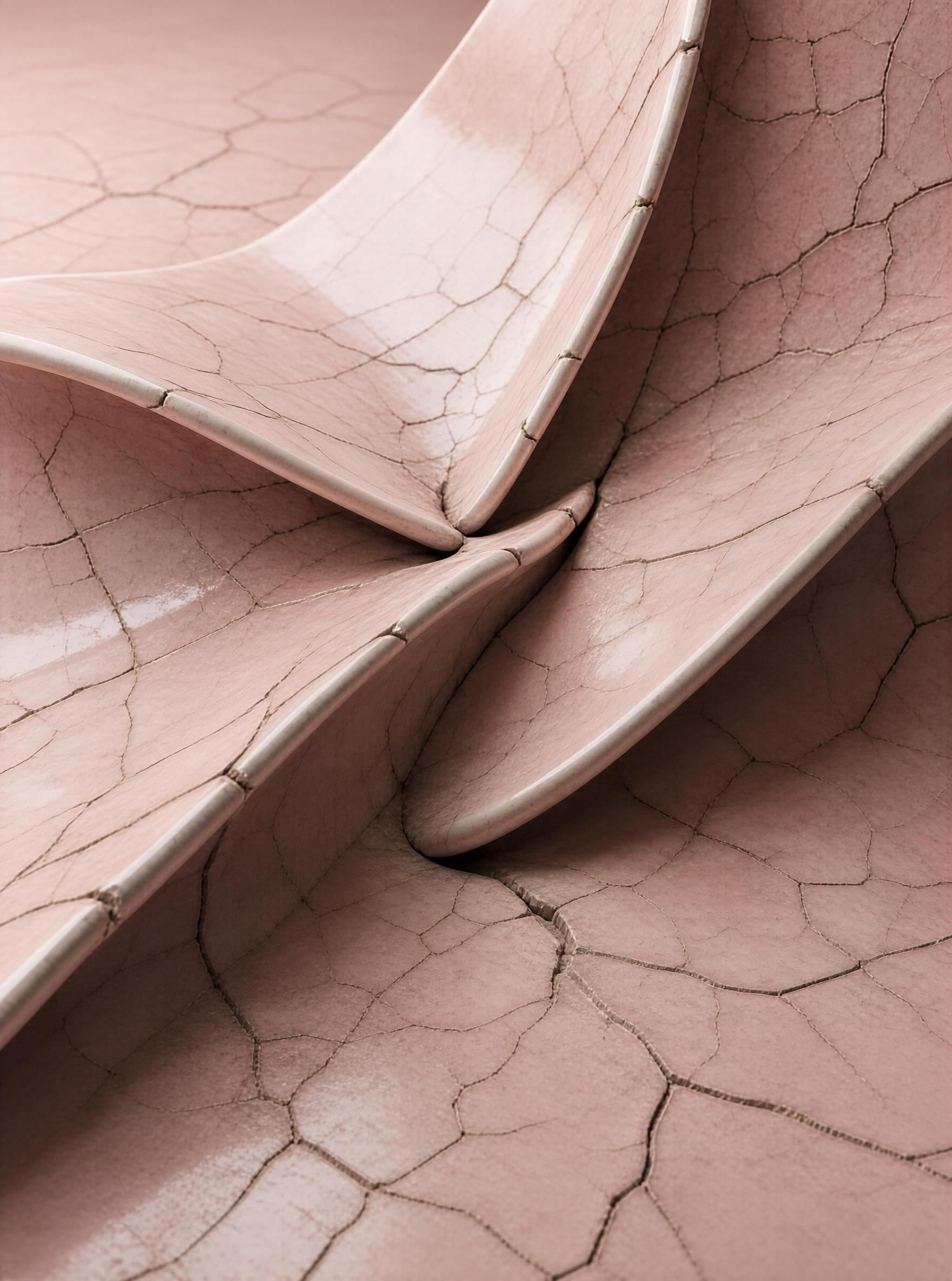 Pink Cracked Folded Structure