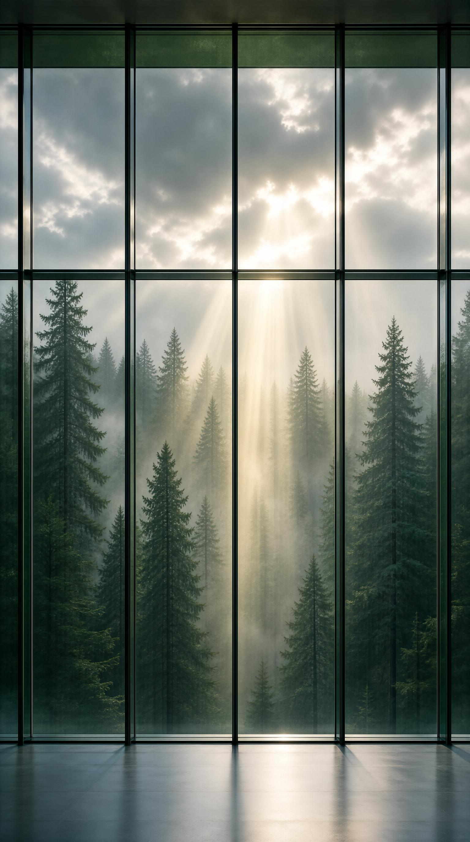 Godrays Through Glass Wall