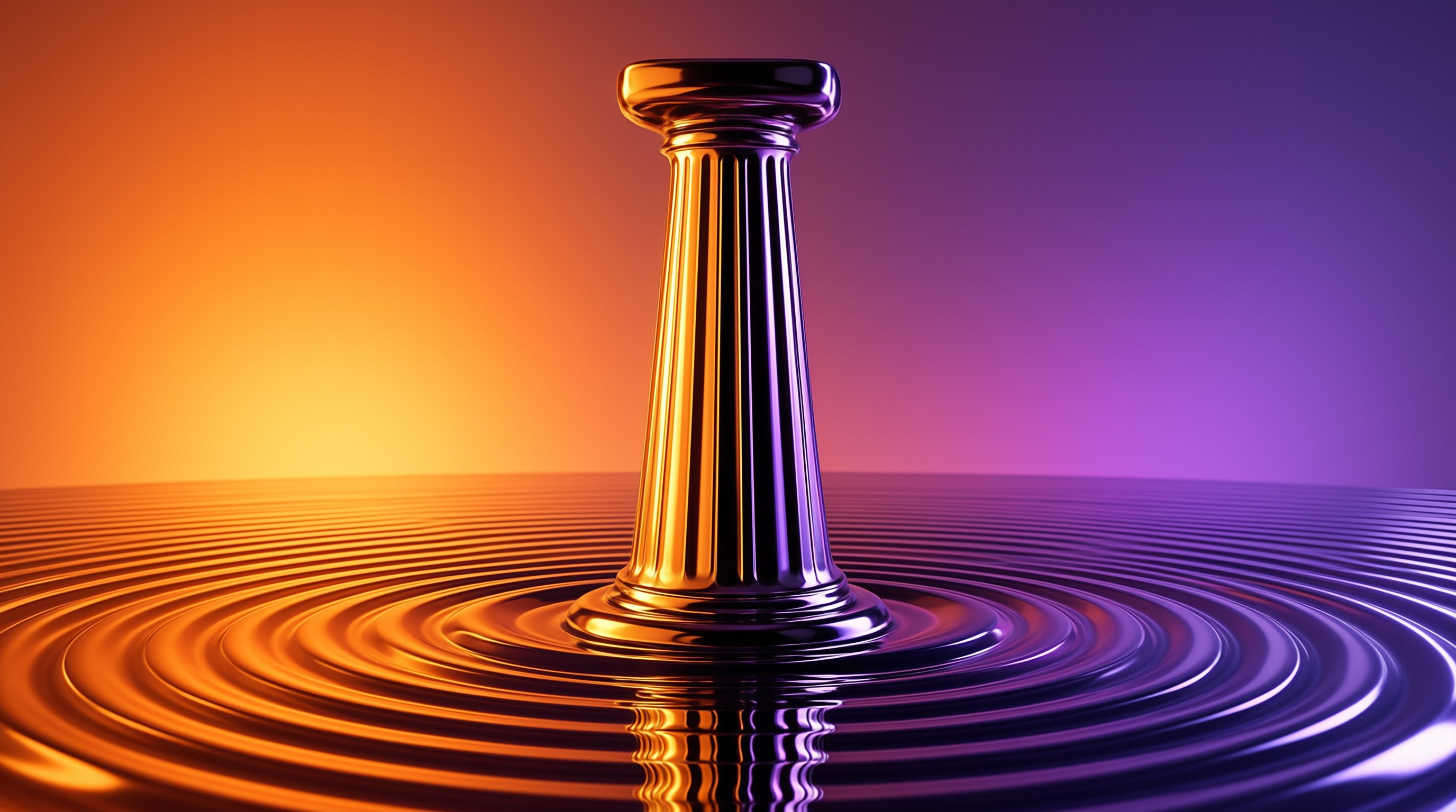 Metallic Pillar Reflection